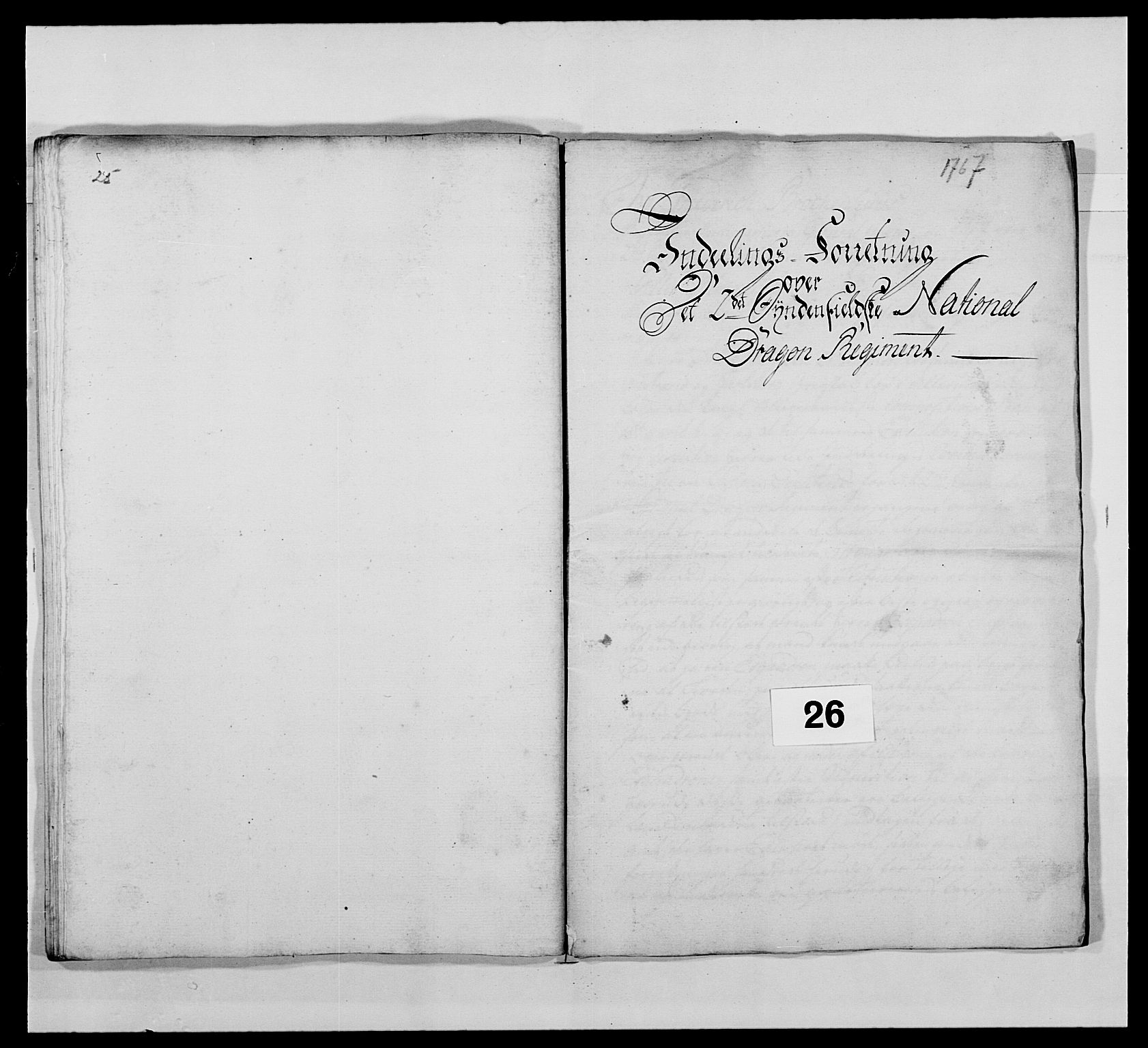 Kommanderende general (KG I) med Det norske krigsdirektorium, AV/RA-EA-5419/E/Ea/L0478: 2. Sønnafjelske dragonregiment, 1765-1767, s. 688
