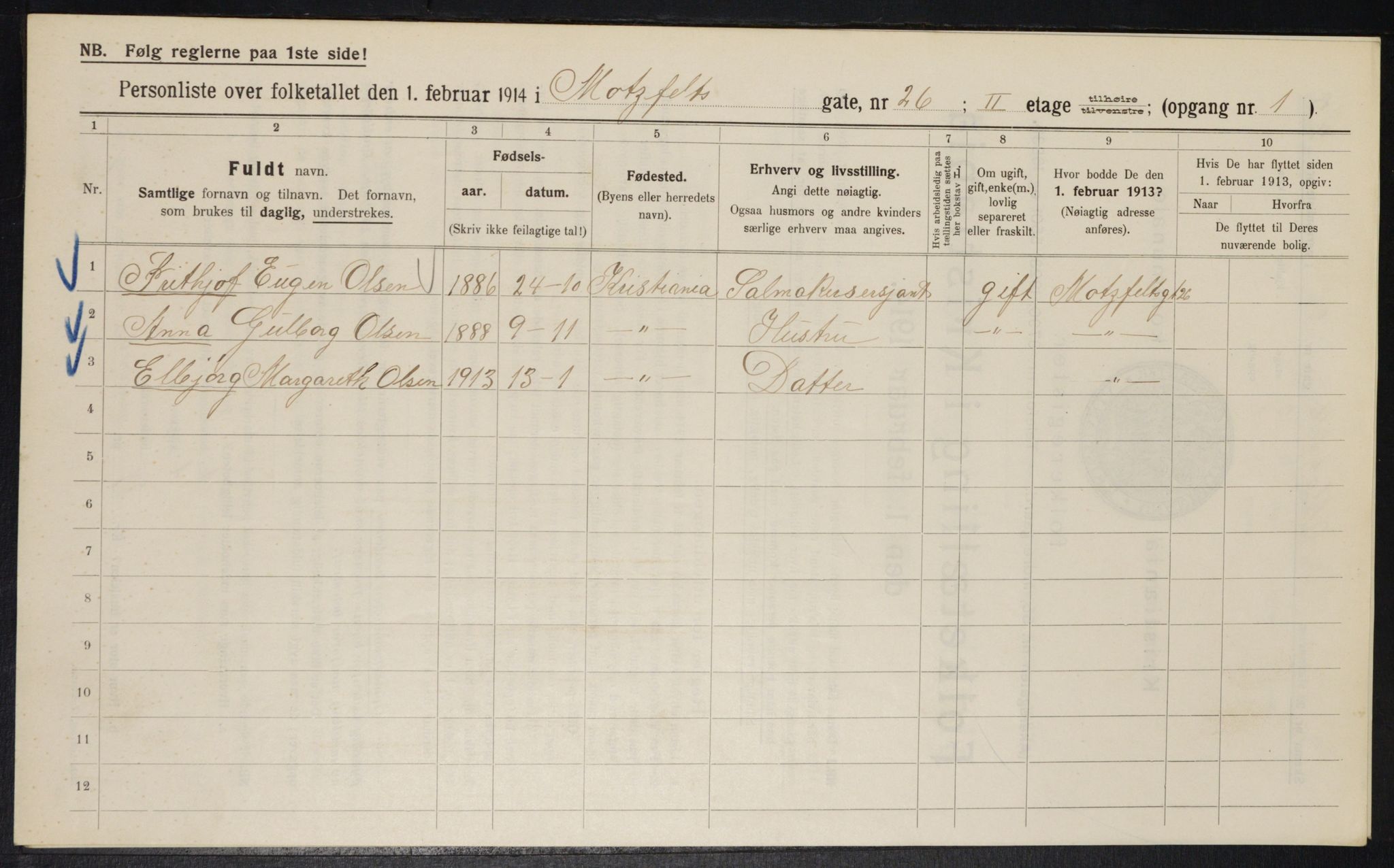 OBA, Kommunal folketelling 1.2.1914 for Kristiania, 1914, s. 66388
