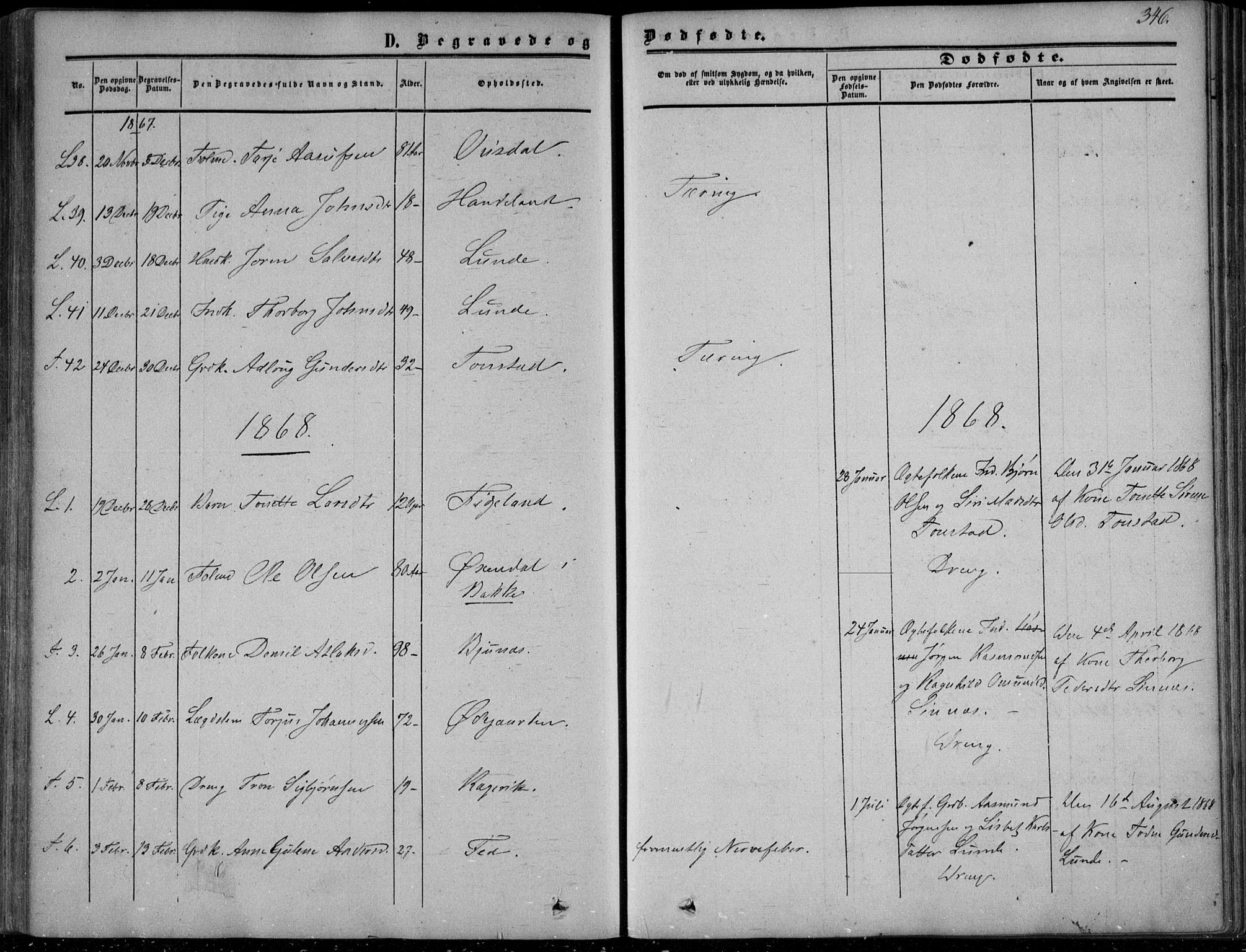 Sirdal sokneprestkontor, SAK/1111-0036/F/Fa/Fab/L0002: Ministerialbok nr. A 2, 1855-1874, s. 346
