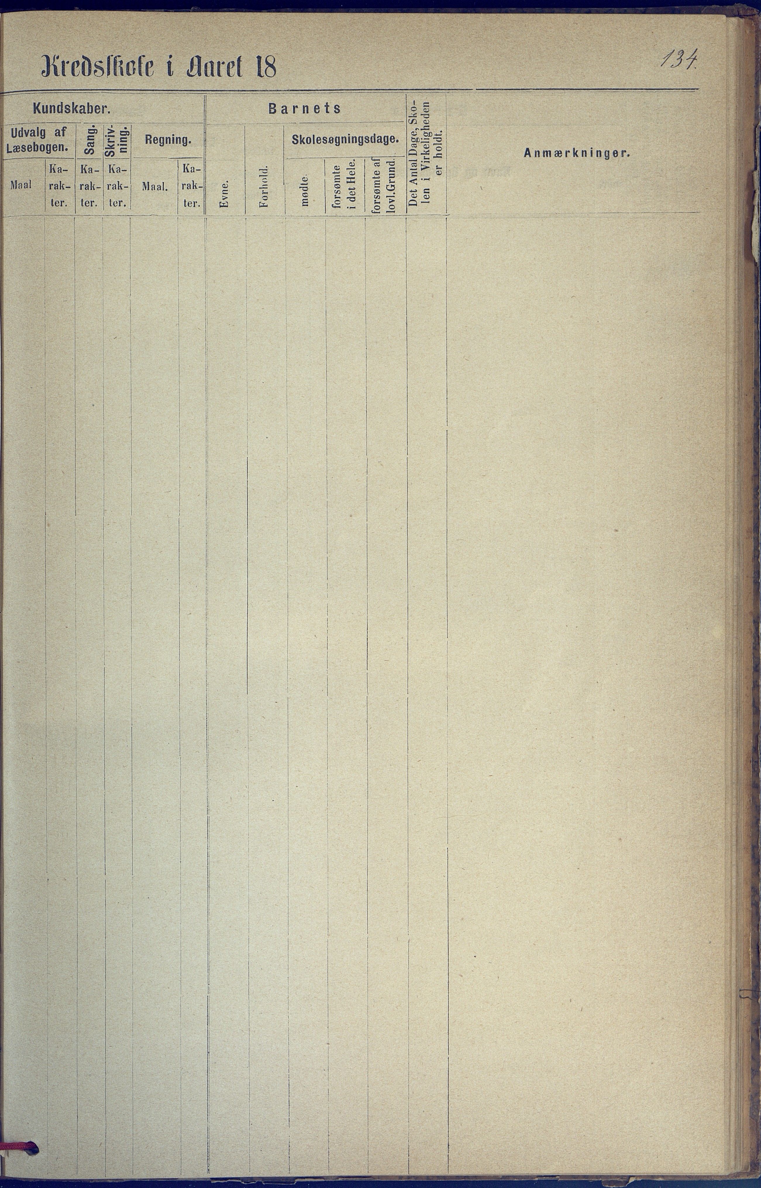 Hisøy kommune frem til 1991, AAKS/KA0922-PK/31/L0005: Skoleprotokoll, 1877-1892, s. 134