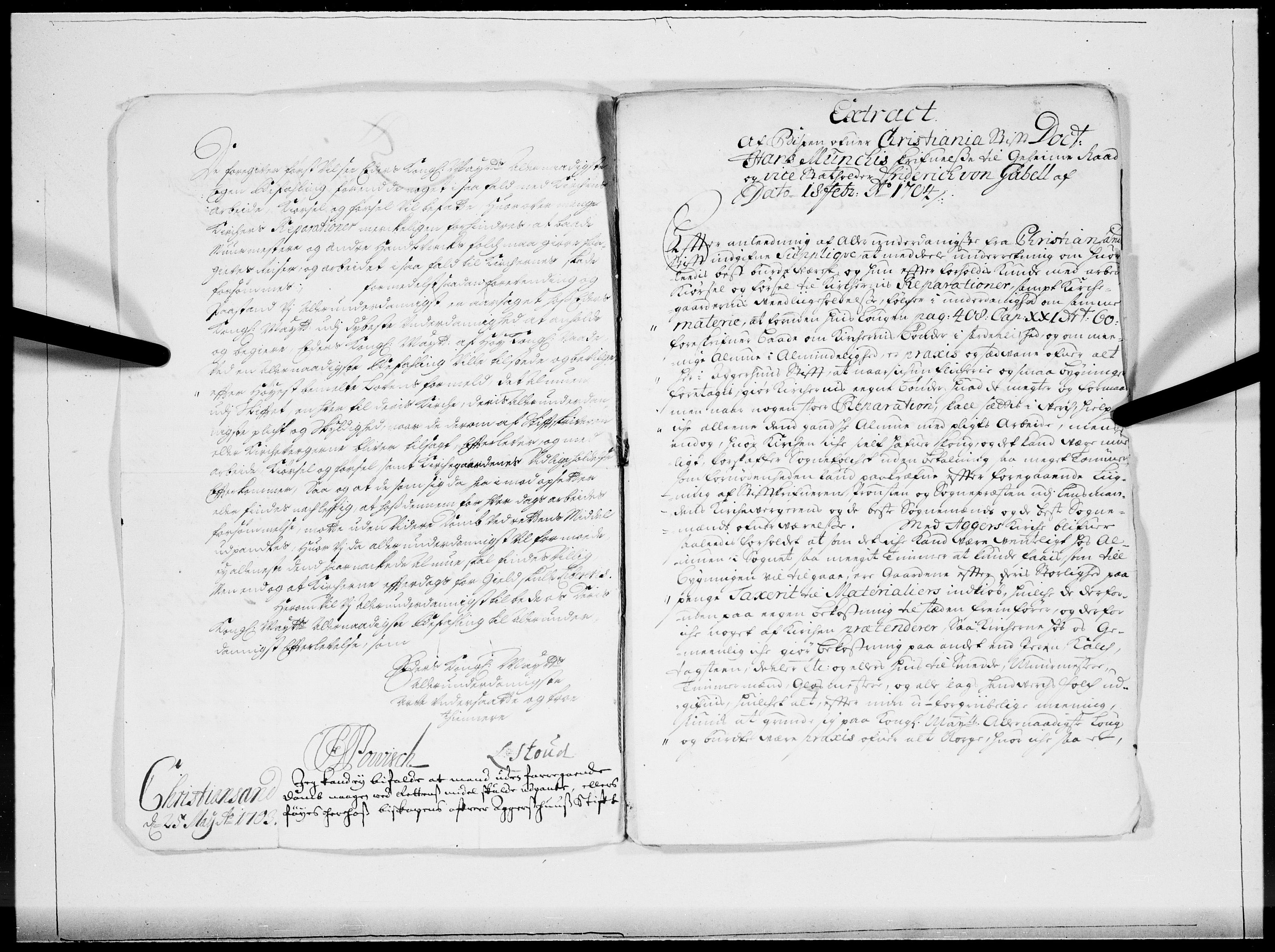 Danske Kanselli 1572-1799, AV/RA-EA-3023/F/Fc/Fcc/Fcca/L0057: Norske innlegg 1572-1799, 1704, s. 4