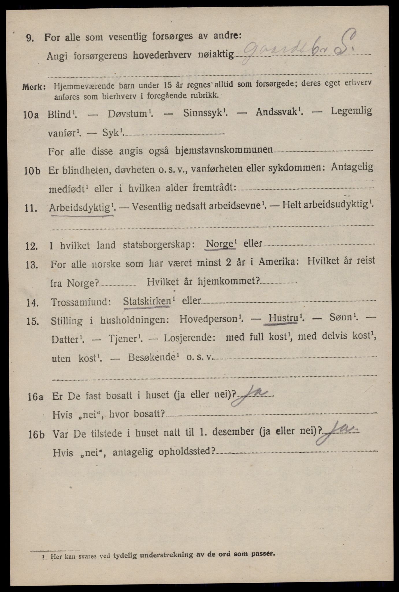 SAST, Folketelling 1920 for 1126 Hetland herred, 1920, s. 3640