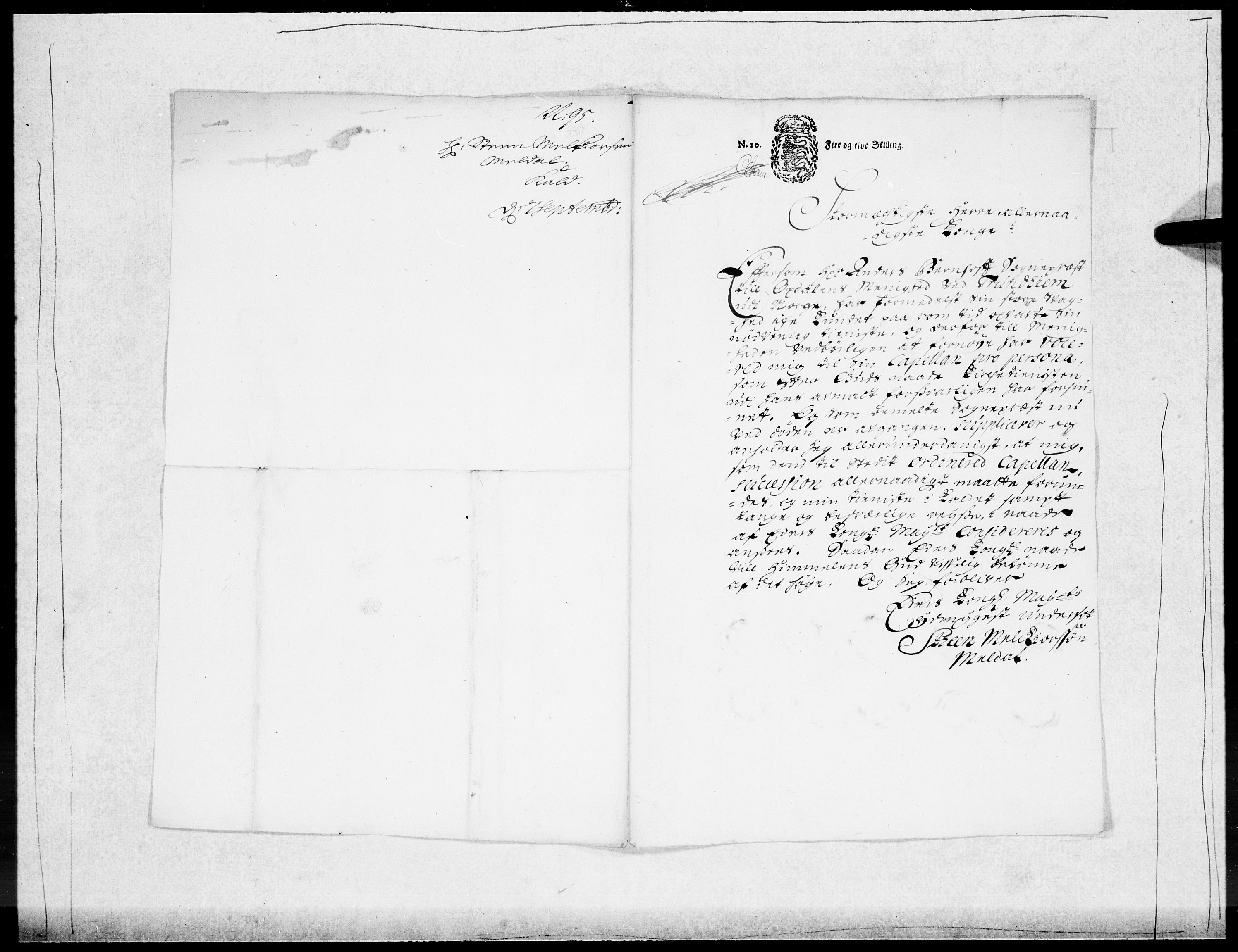 Danske Kanselli 1572-1799, RA/EA-3023/F/Fc/Fcc/Fcca/L0047: Norske innlegg 1572-1799, 1695-1697, s. 54