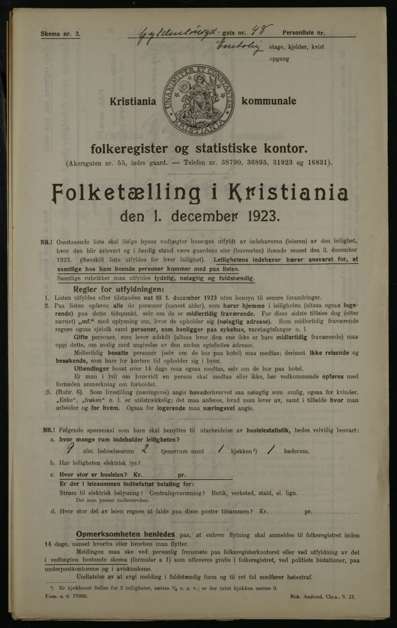 OBA, Kommunal folketelling 1.12.1923 for Kristiania, 1923, s. 36573