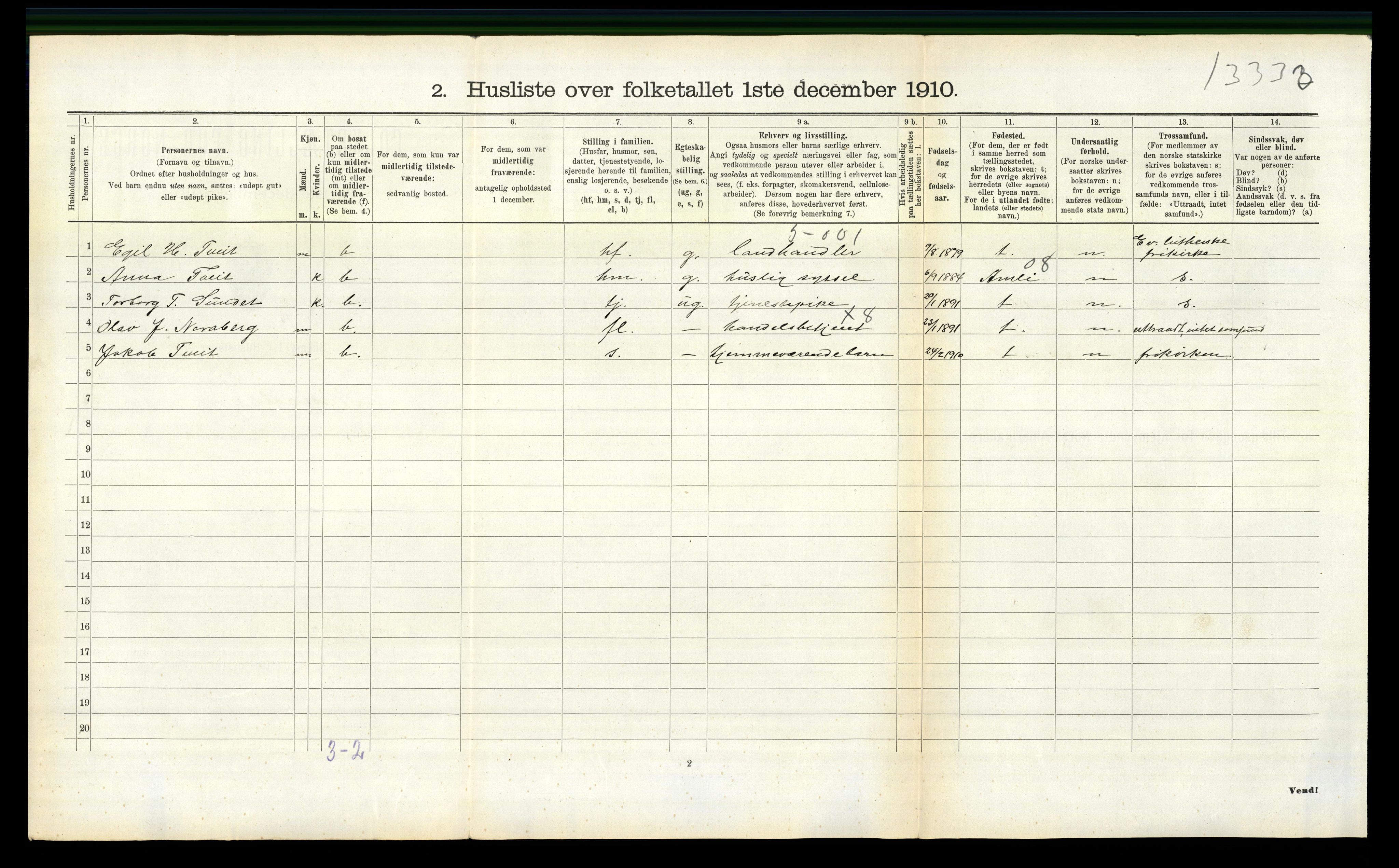 RA, Folketelling 1910 for 0830 Nissedal herred, 1910, s. 431