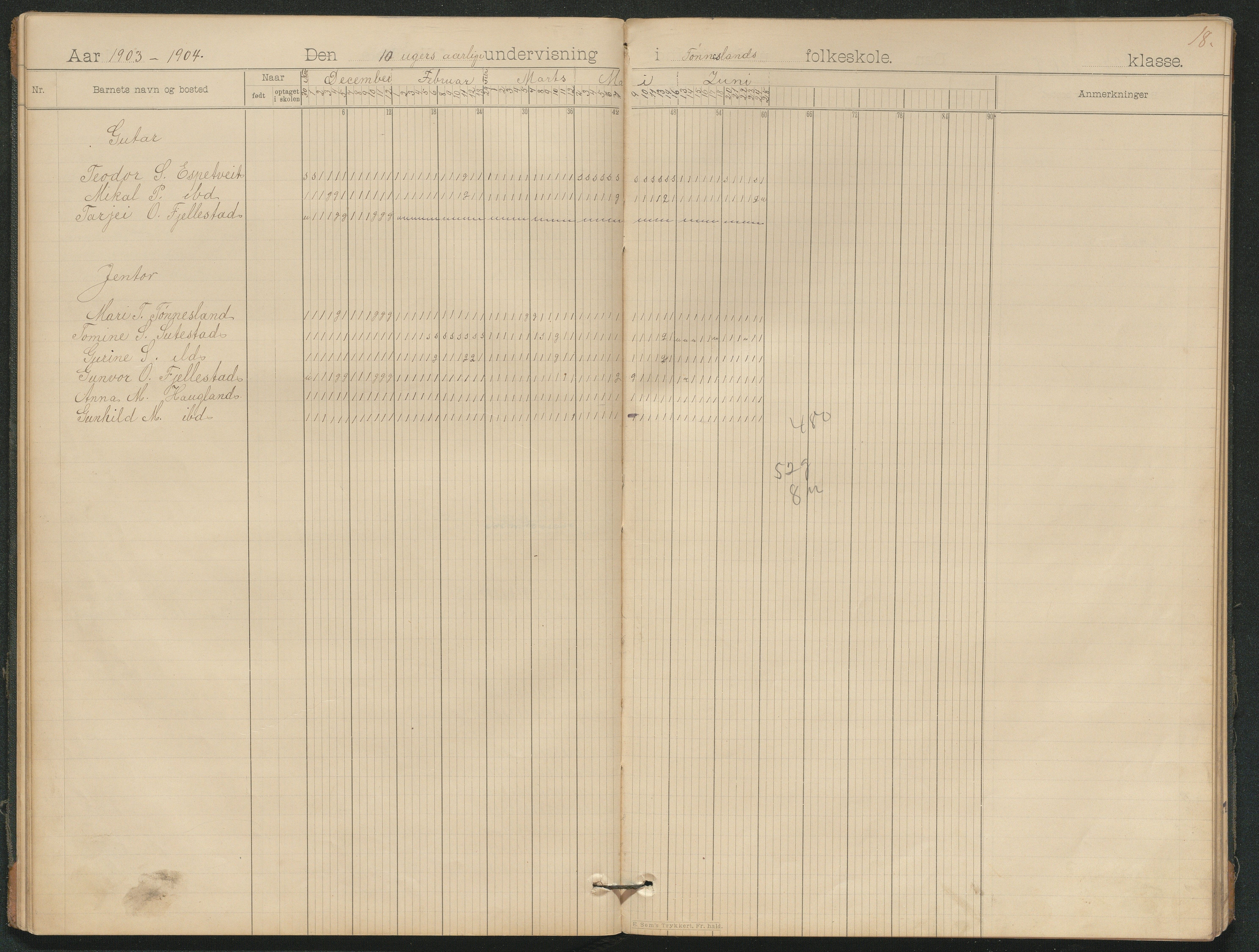 Hornnes kommune, Moi, Moseid, Kjetså skolekretser, AAKS/KA0936-550e/F1/L0006: Dagbok. Småskolen Moi, 1895-1912, s. 13