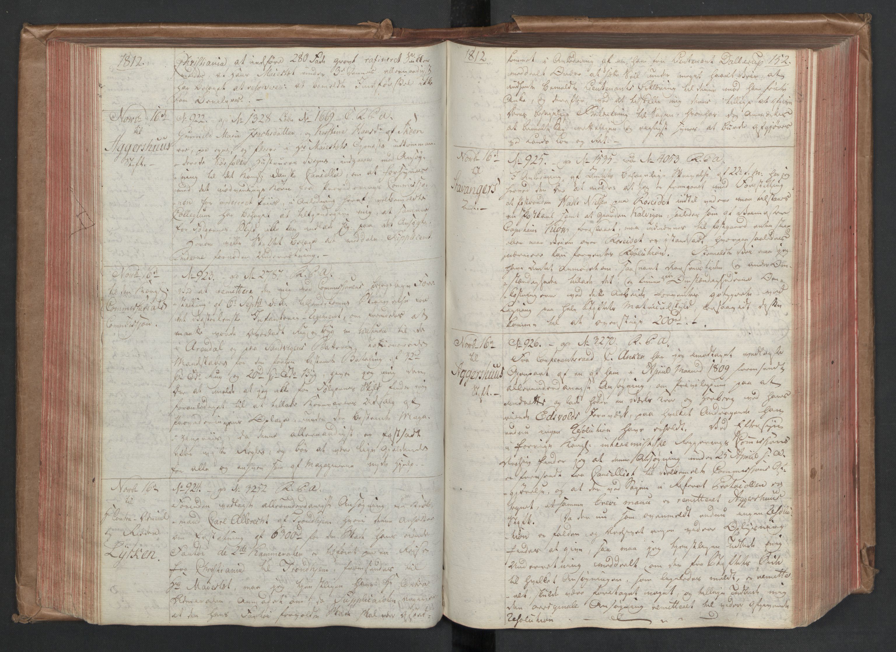 Stattholderembetet 1810-1814, 1. kontor (Kontor A), AV/RA-EA-2872/Bc/L0002: Korrespondanseprotokoll, 1812-1814, s. 151b-152a