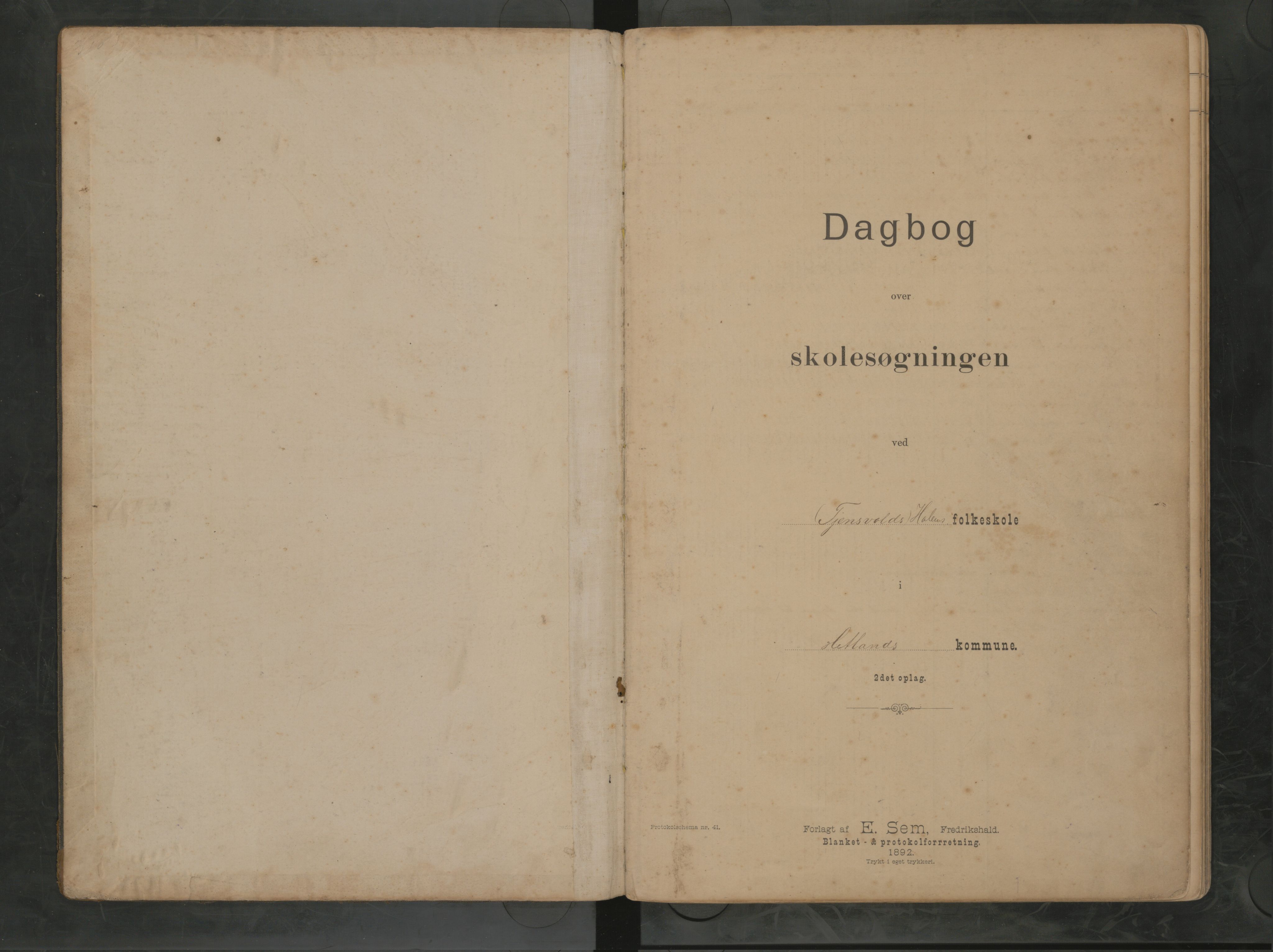 Hetland kommune. Tjensvoll skole, BYST/A-0147/G/Ga/L0001: Dagbok, 1893-1897