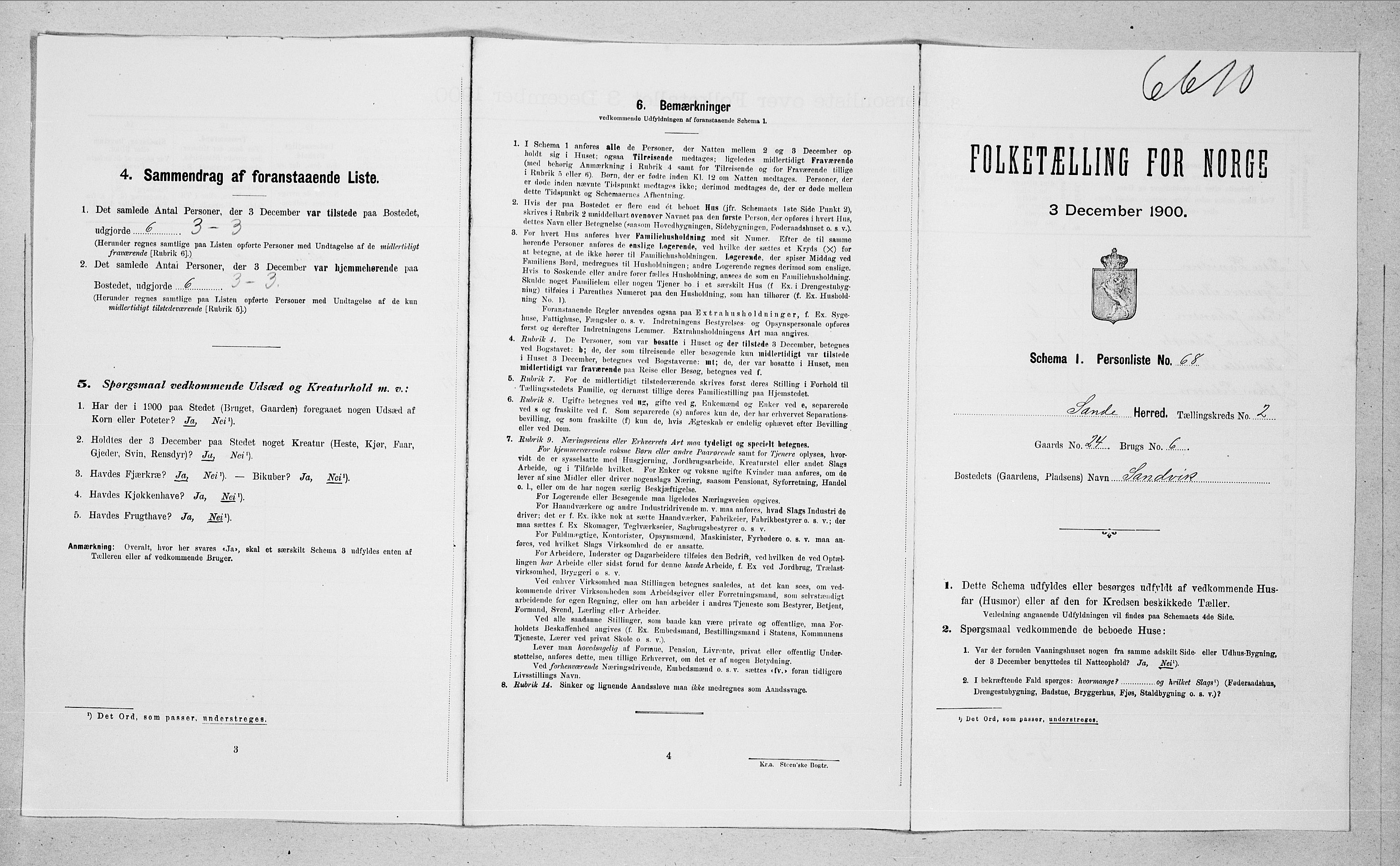 SAT, Folketelling 1900 for 1514 Sande herred, 1900, s. 300