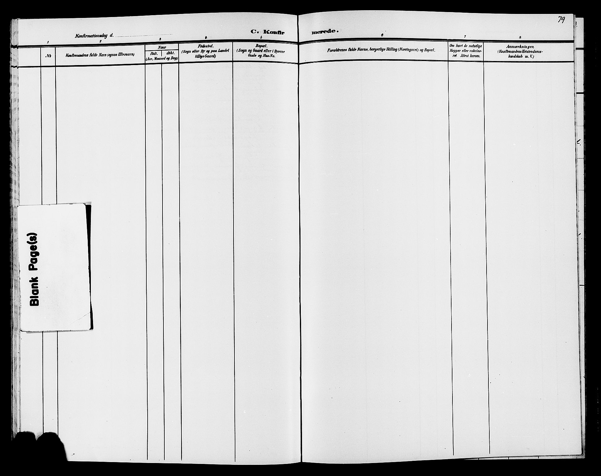 Søndre Land prestekontor, SAH/PREST-122/L/L0005: Klokkerbok nr. 5, 1902-1911, s. 79