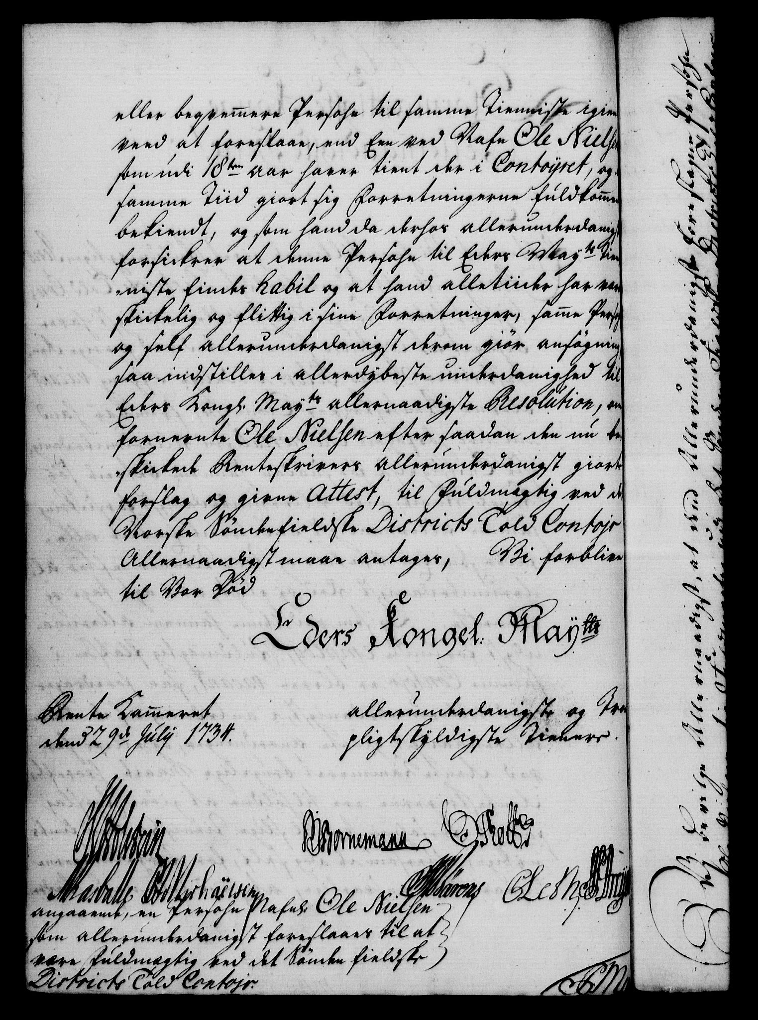 Rentekammeret, Kammerkanselliet, RA/EA-3111/G/Gf/Gfa/L0017: Norsk relasjons- og resolusjonsprotokoll (merket RK 52.17), 1734, s. 349
