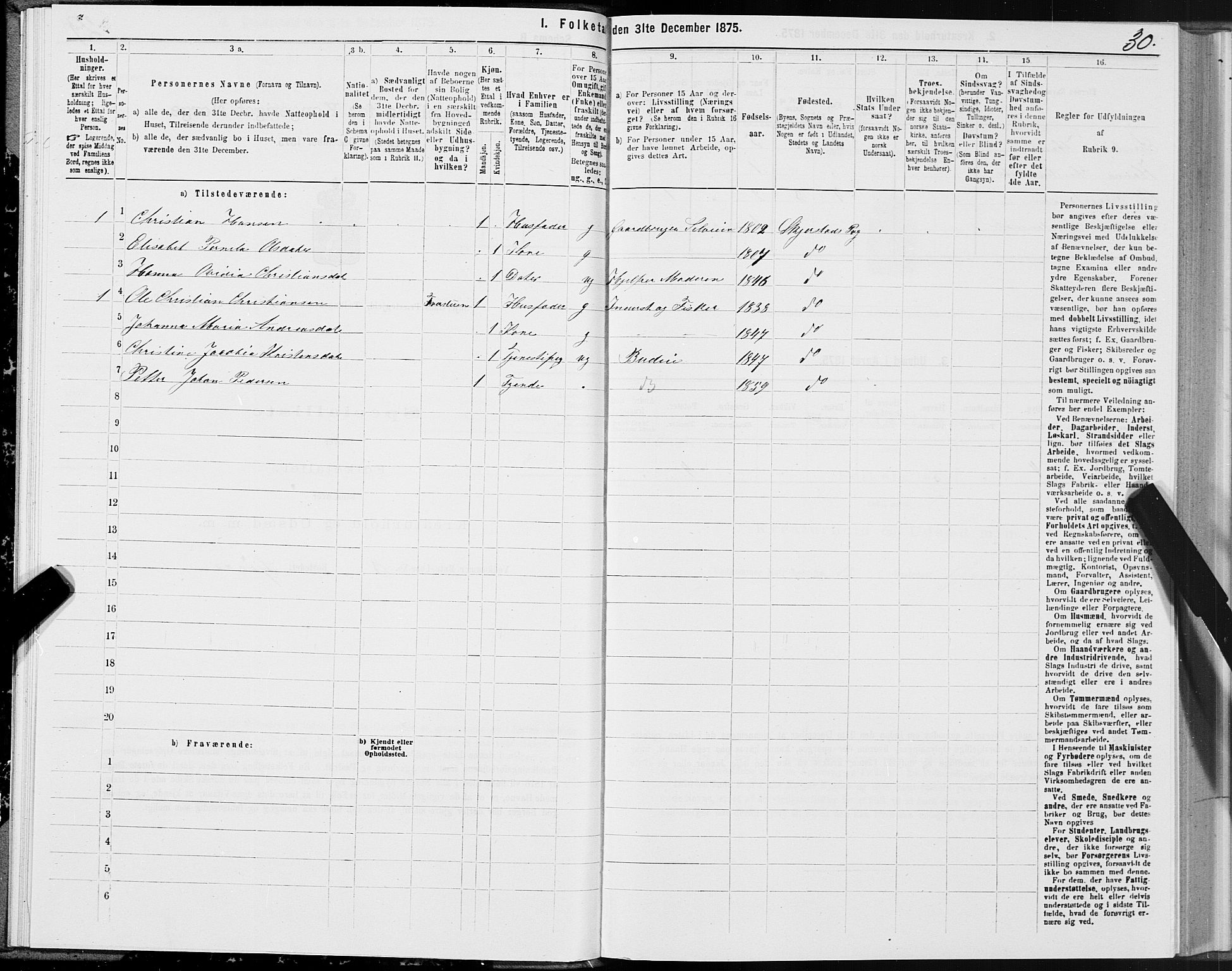 SAT, Folketelling 1875 for 1842P Skjerstad prestegjeld, 1875, s. 1030