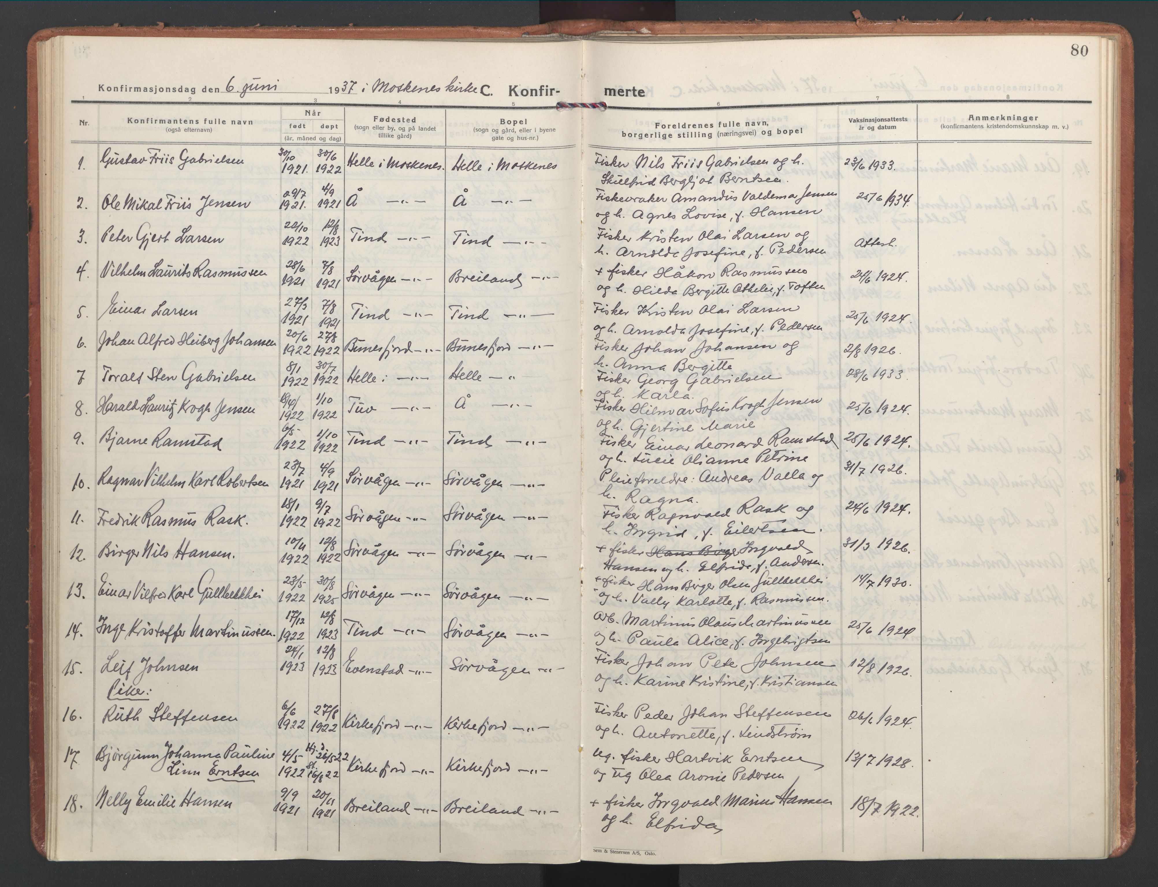 Ministerialprotokoller, klokkerbøker og fødselsregistre - Nordland, AV/SAT-A-1459/886/L1223: Ministerialbok nr. 886A05, 1926-1938, s. 80