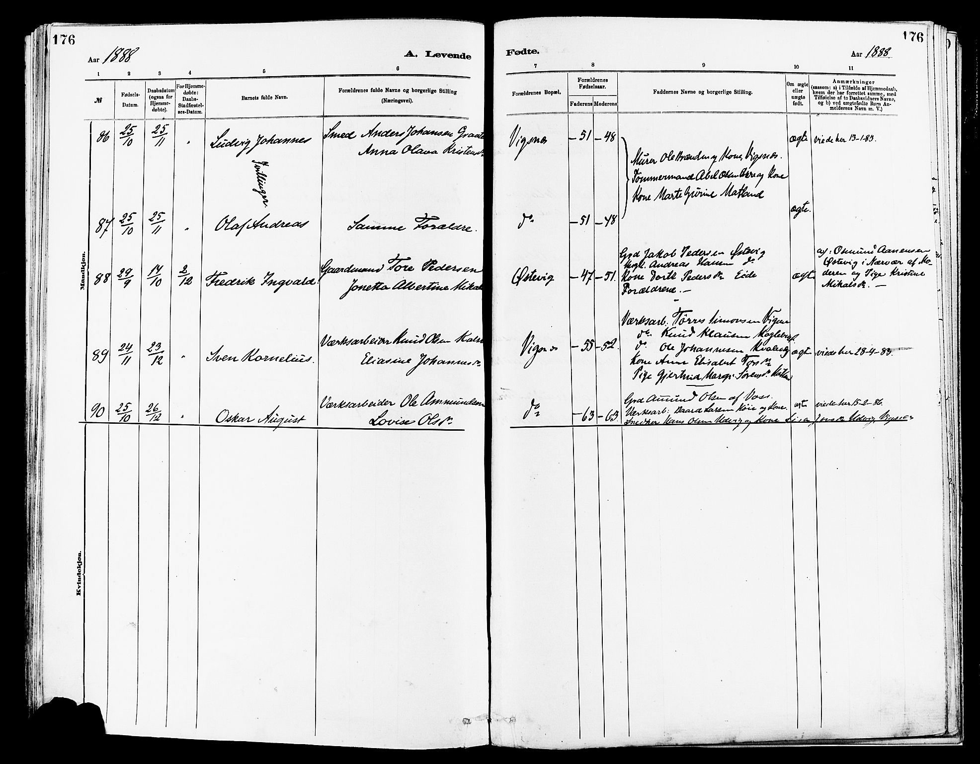 Avaldsnes sokneprestkontor, AV/SAST-A -101851/H/Ha/Haa/L0014: Ministerialbok nr. A 14, 1880-1889, s. 176