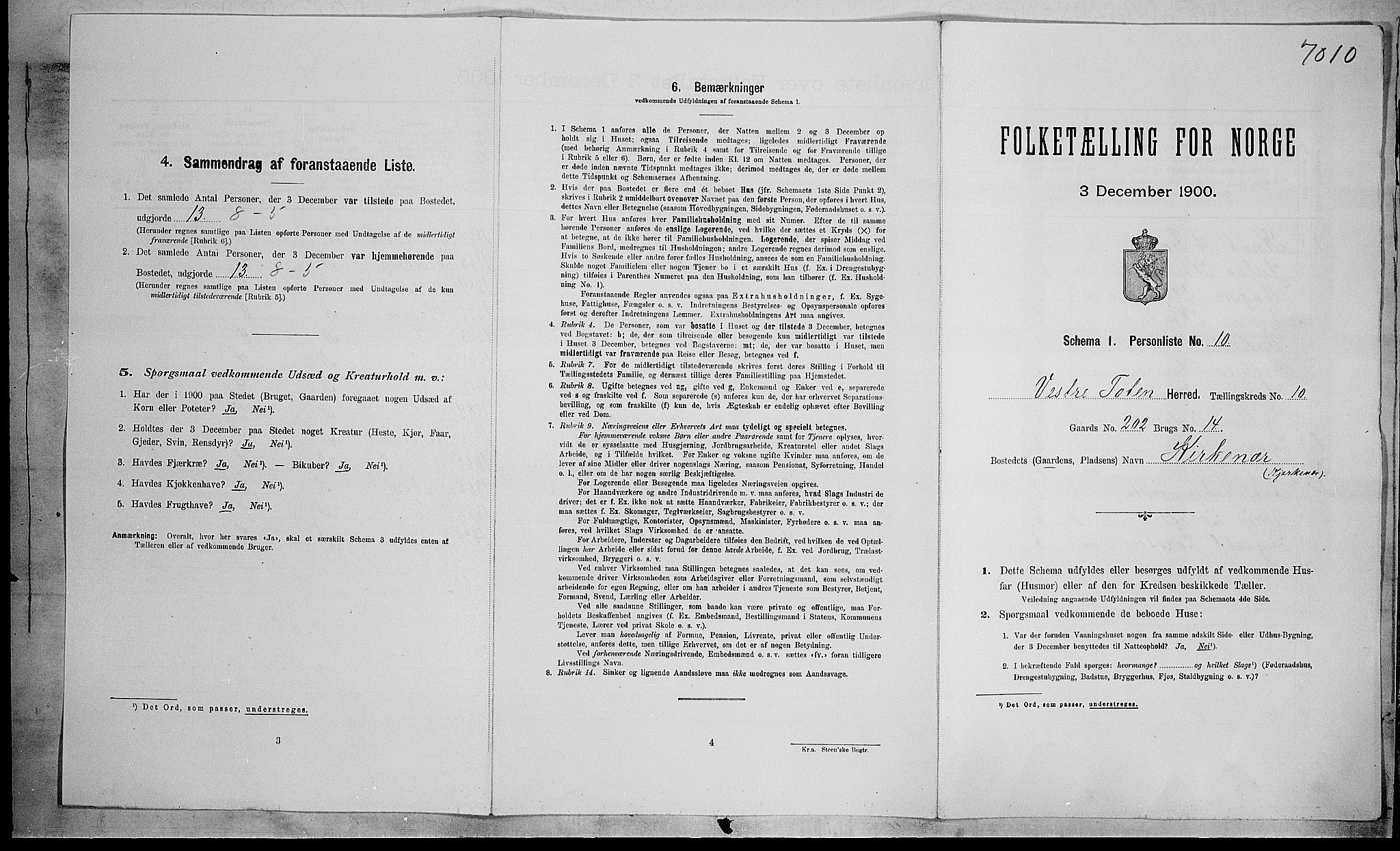 SAH, Folketelling 1900 for 0529 Vestre Toten herred, 1900, s. 1761