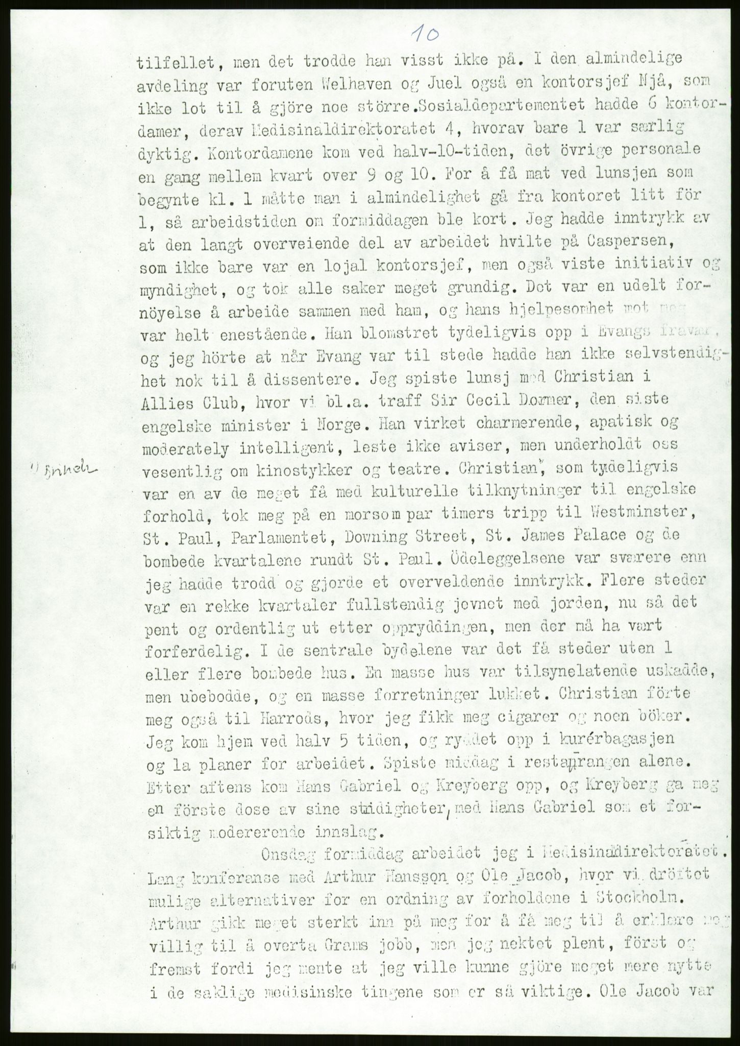 Ustvedt, Hans Jacob / Ustvedt familien, AV/RA-PA-1248/H/L0047/0002: Dagbøker / Londondagboken, 1943, s. 10