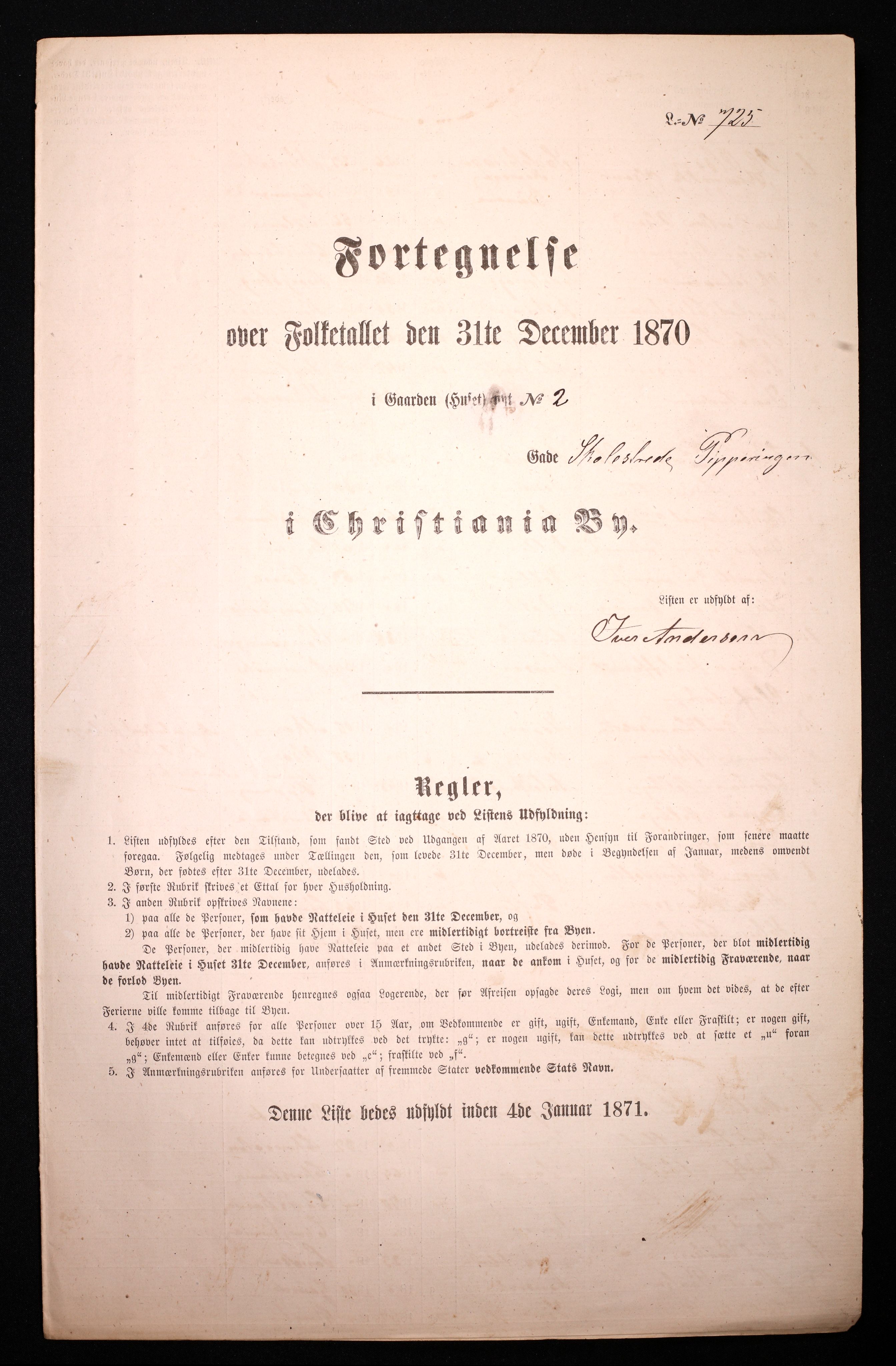 RA, Folketelling 1870 for 0301 Kristiania kjøpstad, 1870, s. 3437