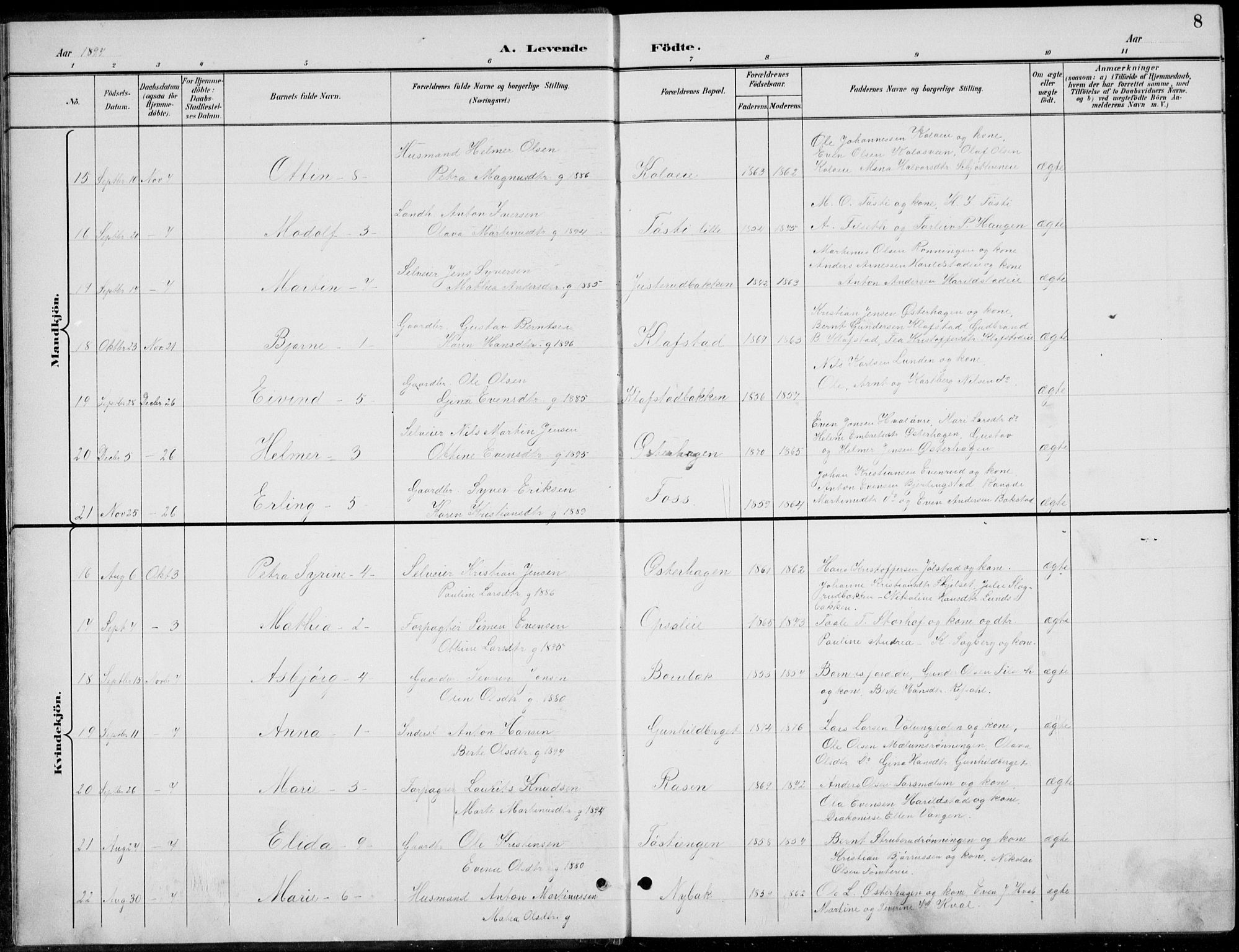 Romedal prestekontor, AV/SAH-PREST-004/L/L0013: Klokkerbok nr. 13, 1896-1937, s. 8