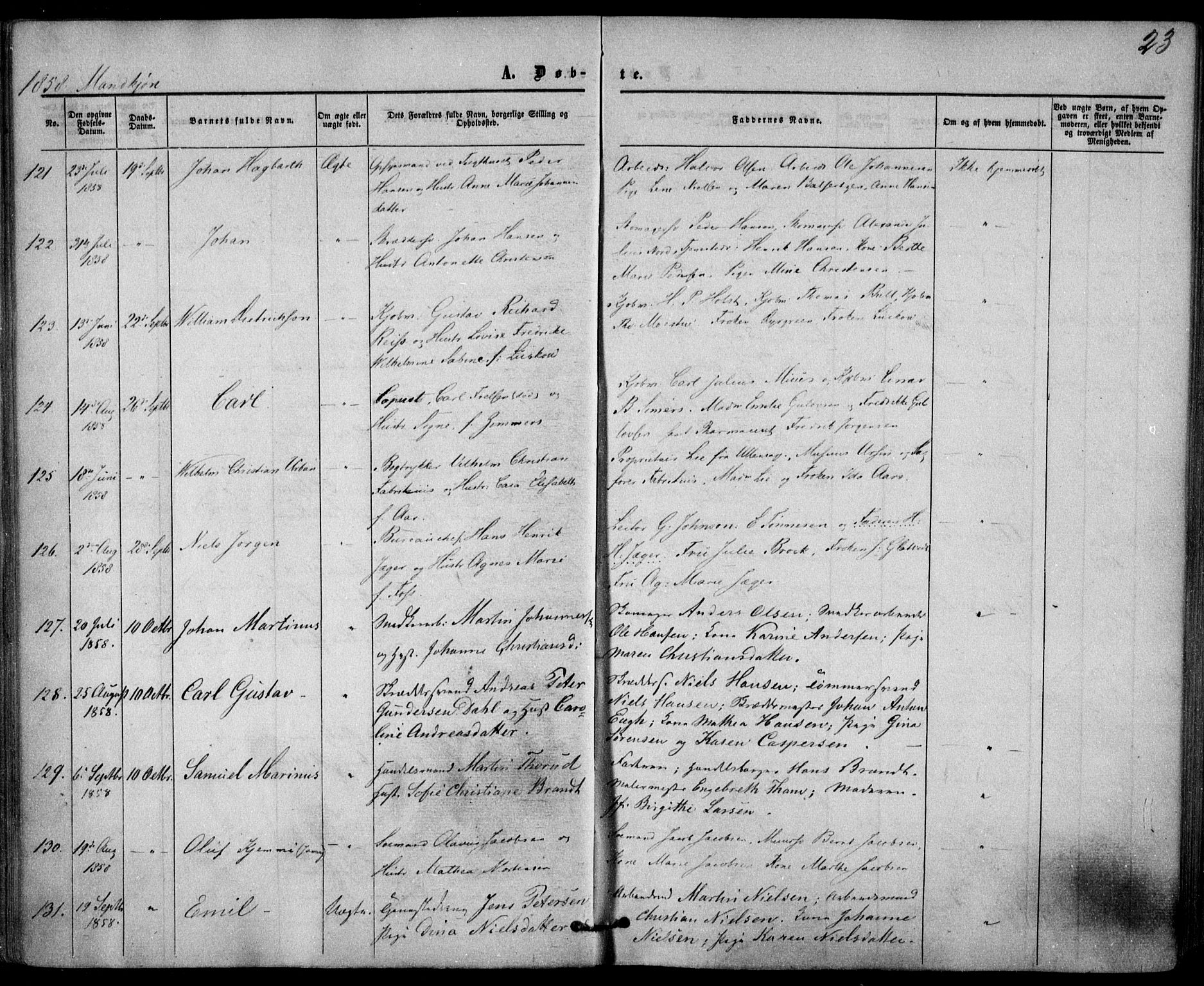 Trefoldighet prestekontor Kirkebøker, AV/SAO-A-10882/F/Fa/L0001: Ministerialbok nr. I 1, 1858-1863, s. 23