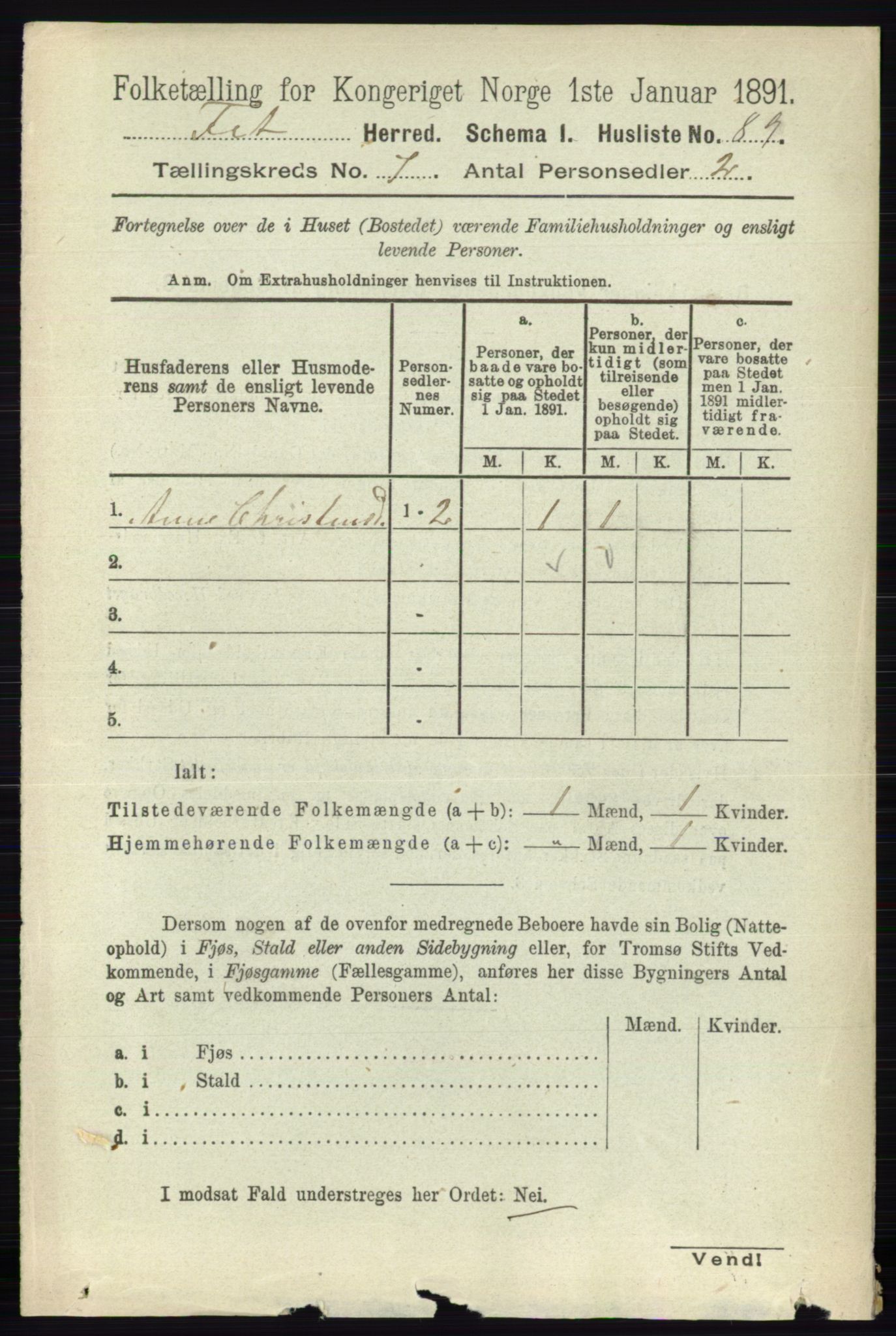 RA, Folketelling 1891 for 0227 Fet herred, 1891, s. 2440