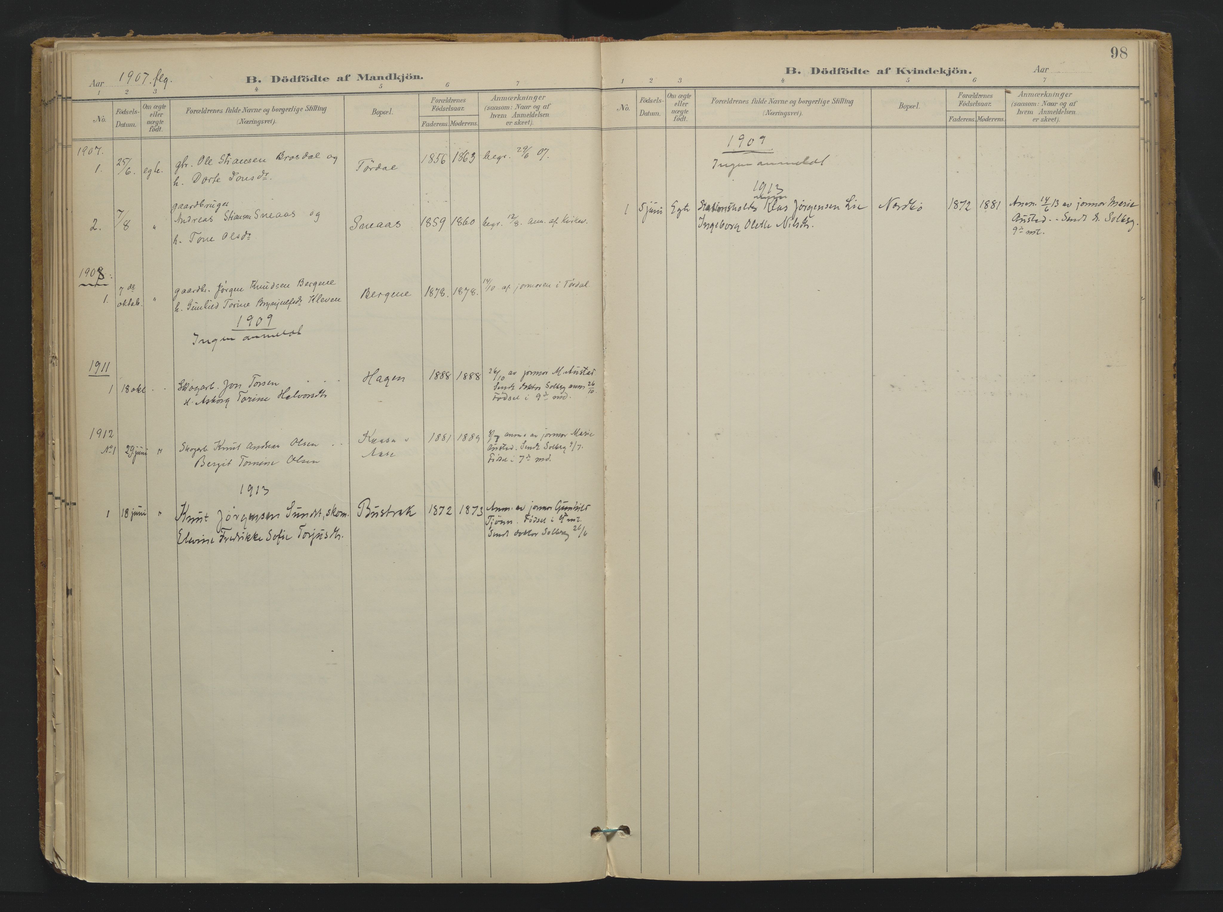 Drangedal kirkebøker, SAKO/A-258/F/Fa/L0013: Ministerialbok nr. 13, 1895-1919, s. 98