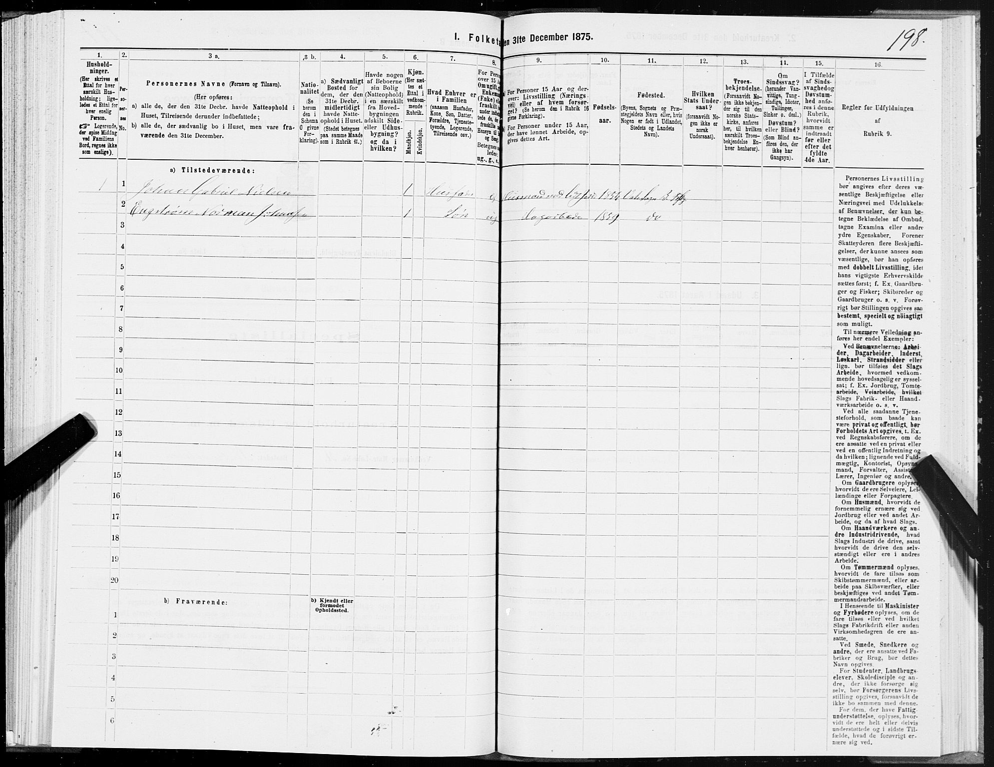 SAT, Folketelling 1875 for 1811P Bindal prestegjeld, 1875, s. 1198