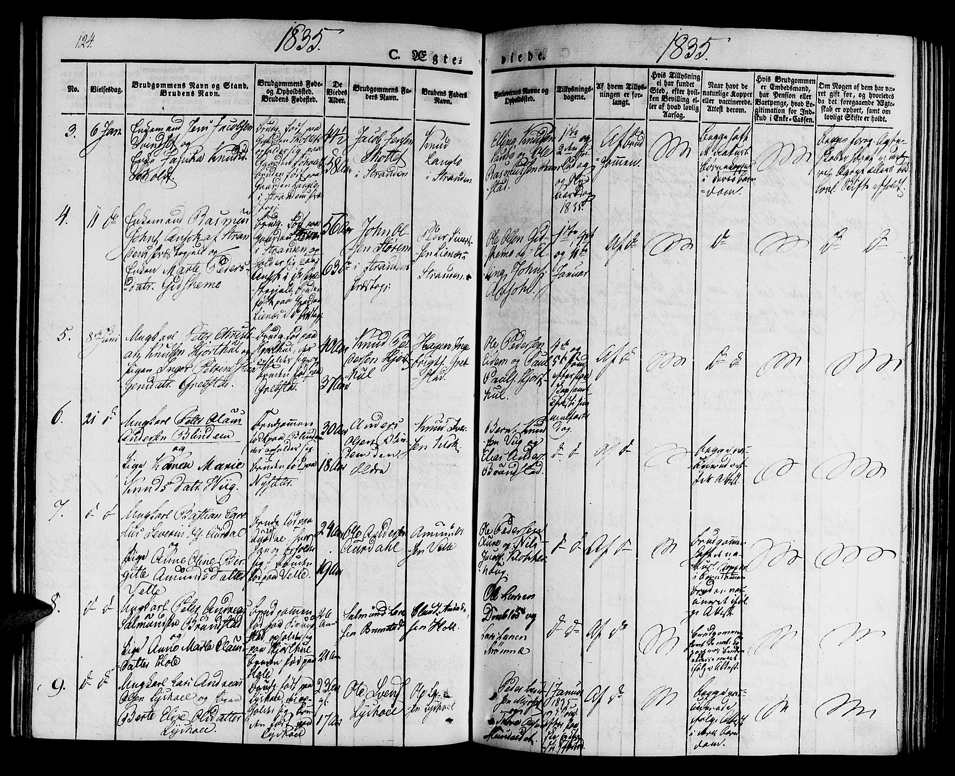 Ministerialprotokoller, klokkerbøker og fødselsregistre - Møre og Romsdal, SAT/A-1454/522/L0311: Ministerialbok nr. 522A06, 1832-1842, s. 124