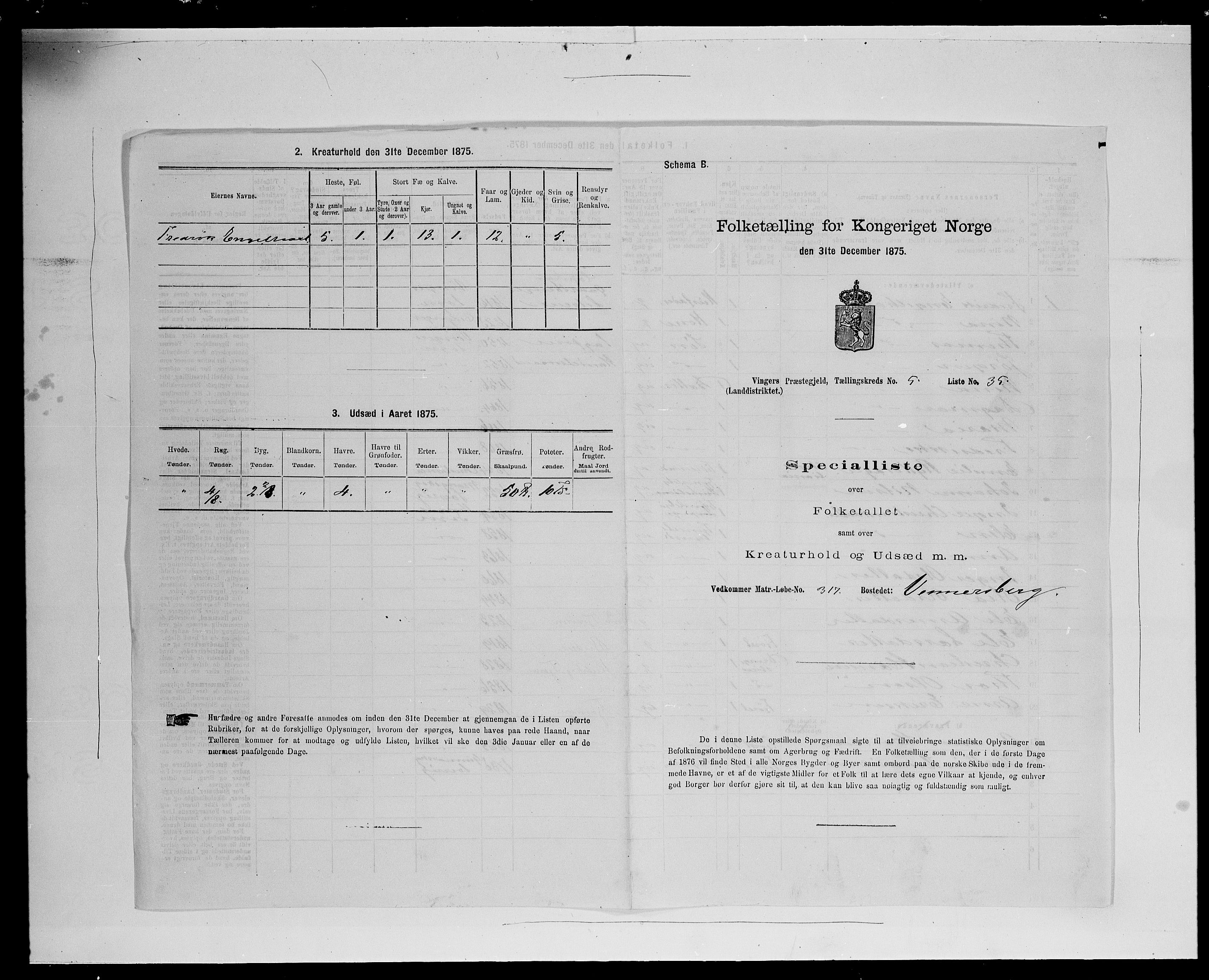 SAH, Folketelling 1875 for 0421L Vinger prestegjeld, Vinger sokn og Austmarka sokn, 1875, s. 768