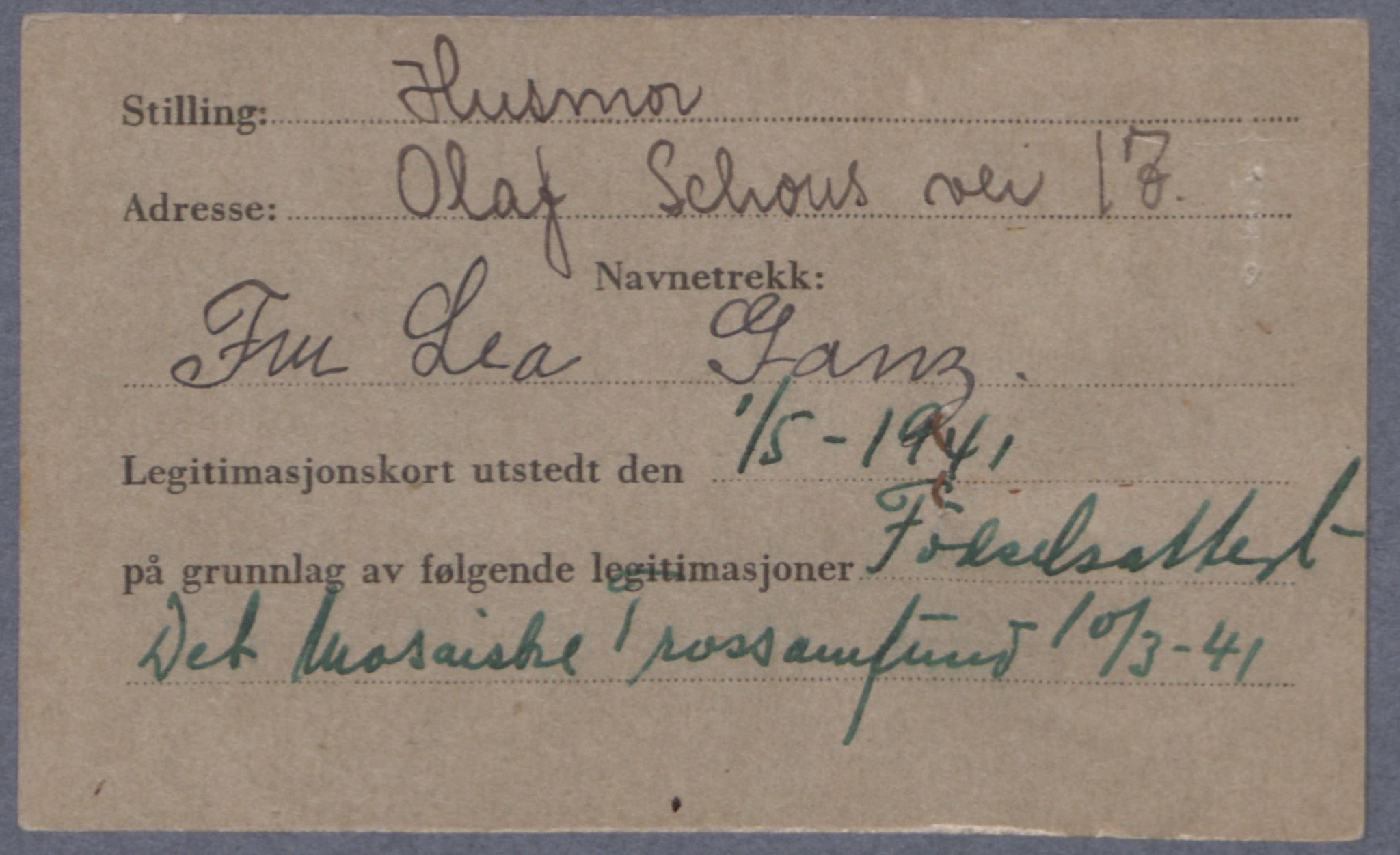 Sosialdepartementet, Våre Falne, RA/S-1708/E/Ee/L0021A: Fotografier av jøder på legitimasjonskort (1941-42), 1941-1942, s. 132
