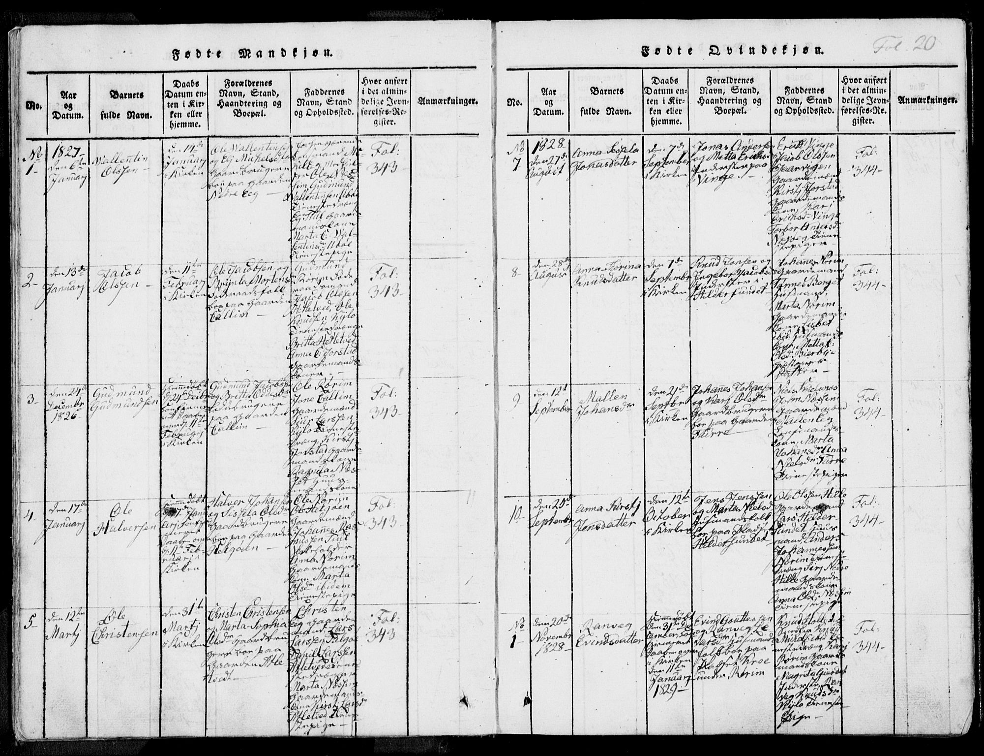 Nedstrand sokneprestkontor, SAST/A-101841/01/IV: Ministerialbok nr. A 7, 1816-1870, s. 20