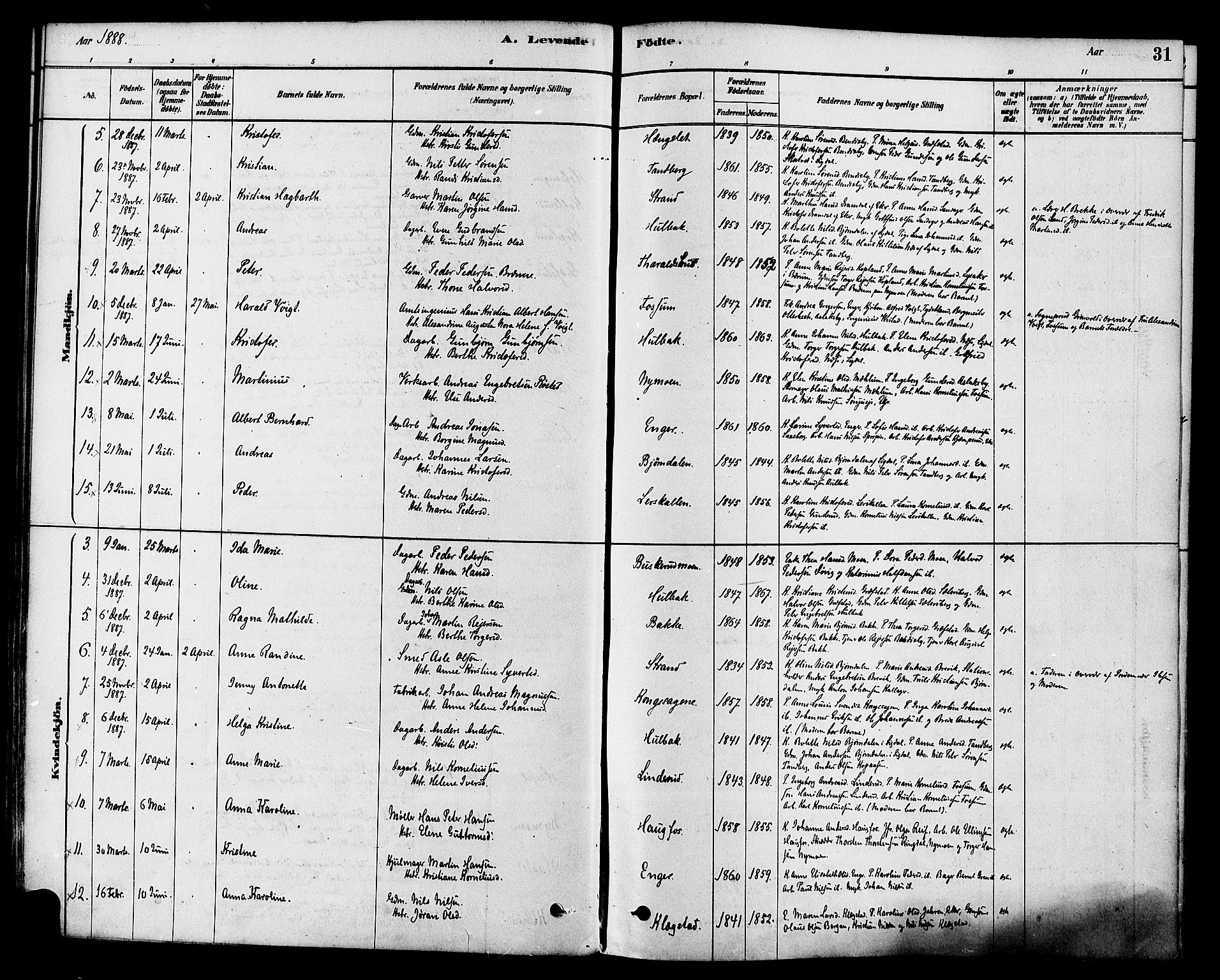 Modum kirkebøker, SAKO/A-234/F/Fa/L0015: Ministerialbok nr. 15 /1, 1877-1889, s. 31