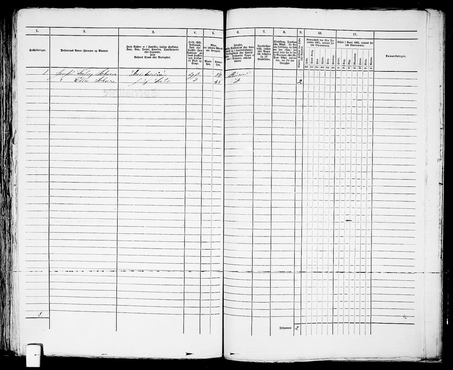 RA, Folketelling 1865 for 0901B Risør prestegjeld, Risør kjøpstad, 1865, s. 328