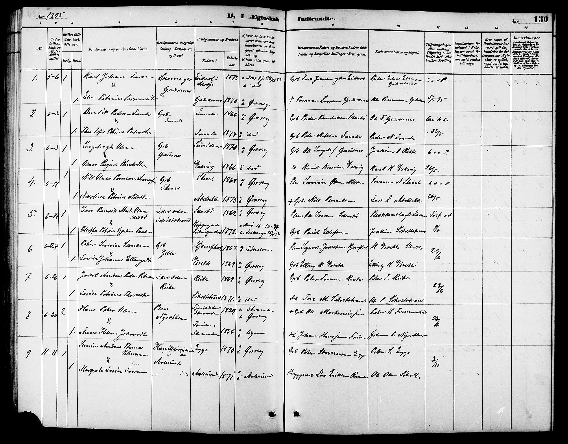 Ministerialprotokoller, klokkerbøker og fødselsregistre - Møre og Romsdal, SAT/A-1454/522/L0327: Klokkerbok nr. 522C06, 1890-1915, s. 130