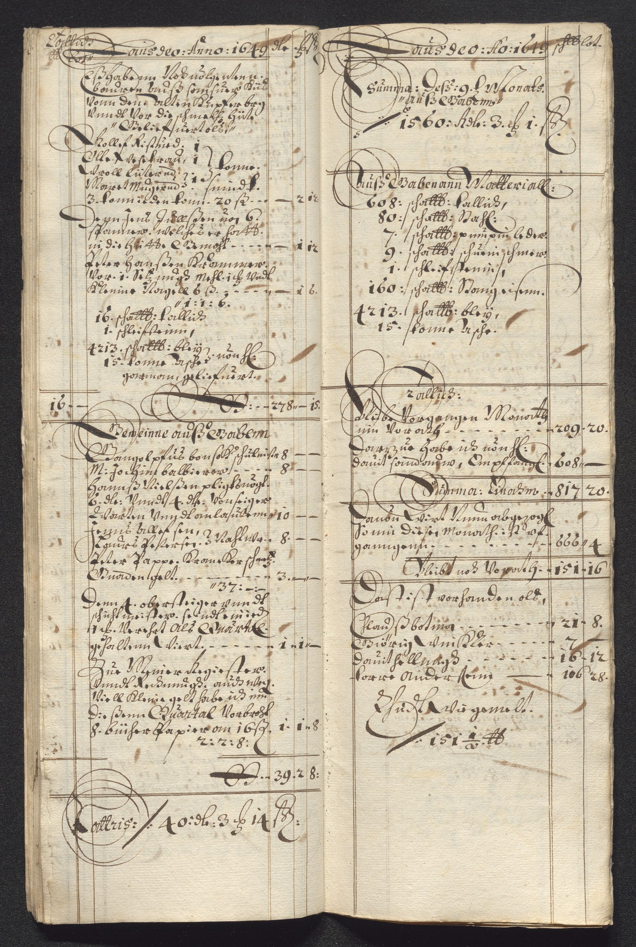 Kongsberg Sølvverk 1623-1816, SAKO/EA-3135/001/D/Dc/Dcd/L0023: Utgiftsregnskap for gruver m.m., 1649, s. 278