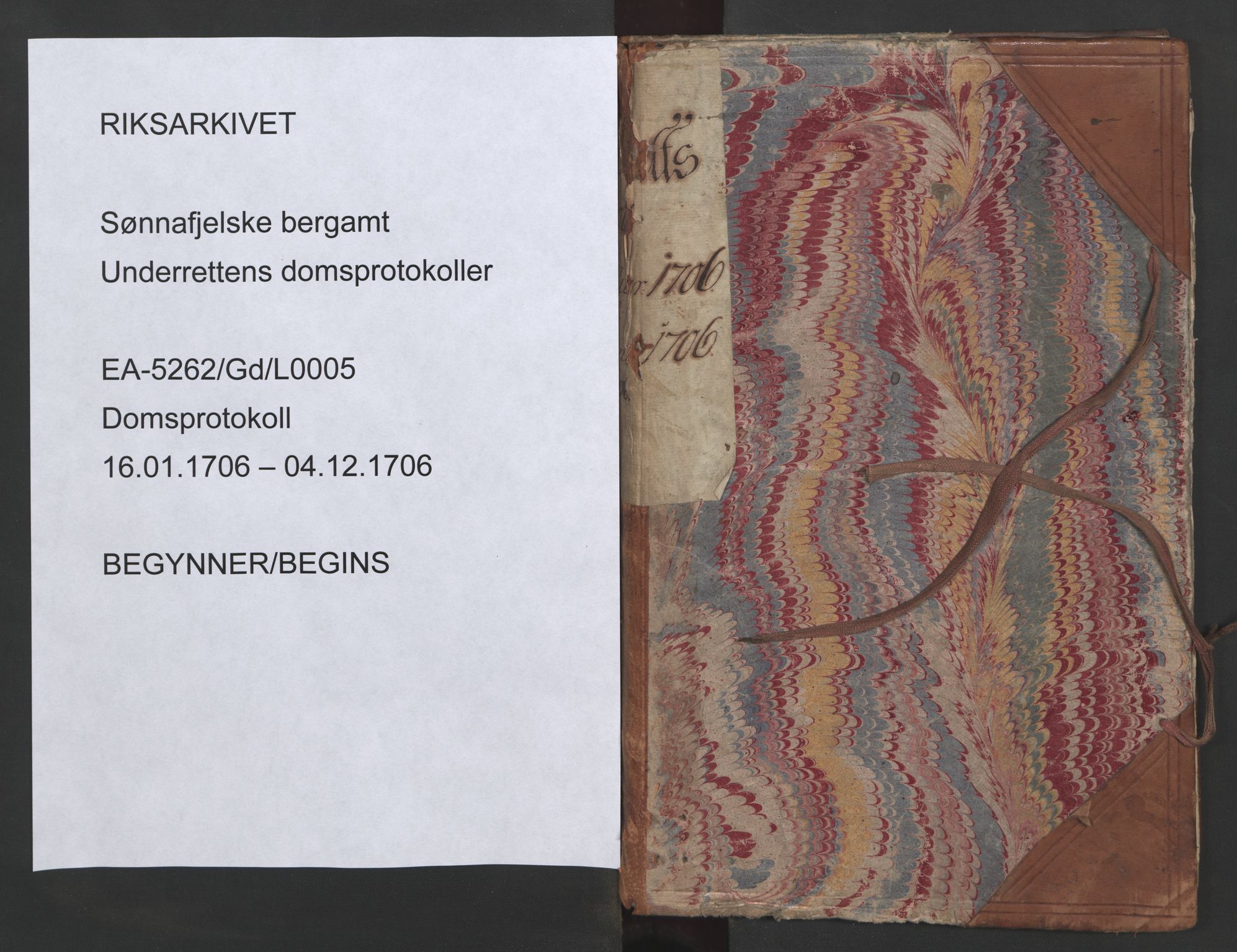 Sønnafjelske bergamt , SAKO/EA-5262/G/Gd/L0002: Domsprotokoll, 1706