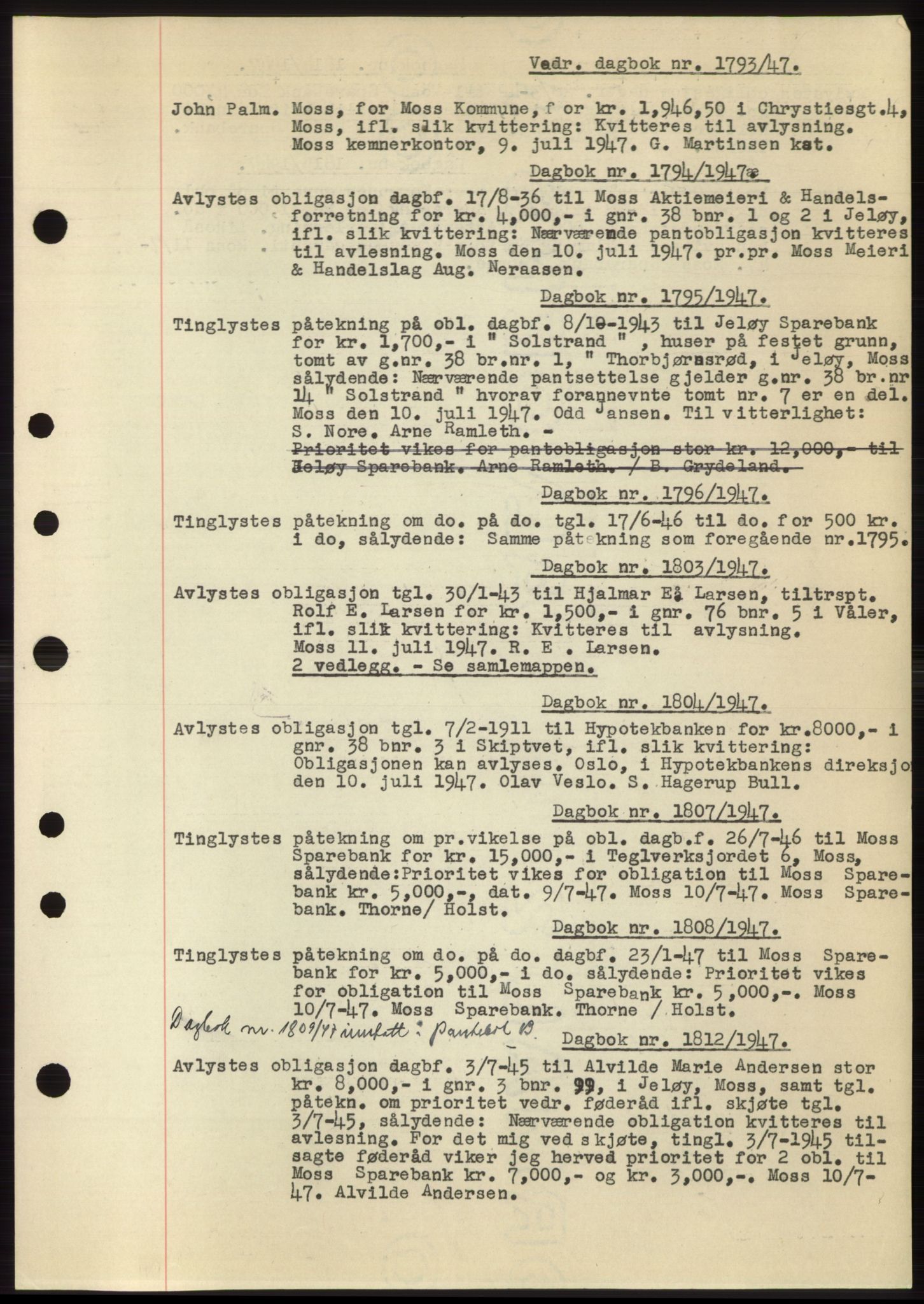 Moss sorenskriveri, SAO/A-10168: Pantebok nr. C10, 1938-1950, Dagboknr: 1793/1947
