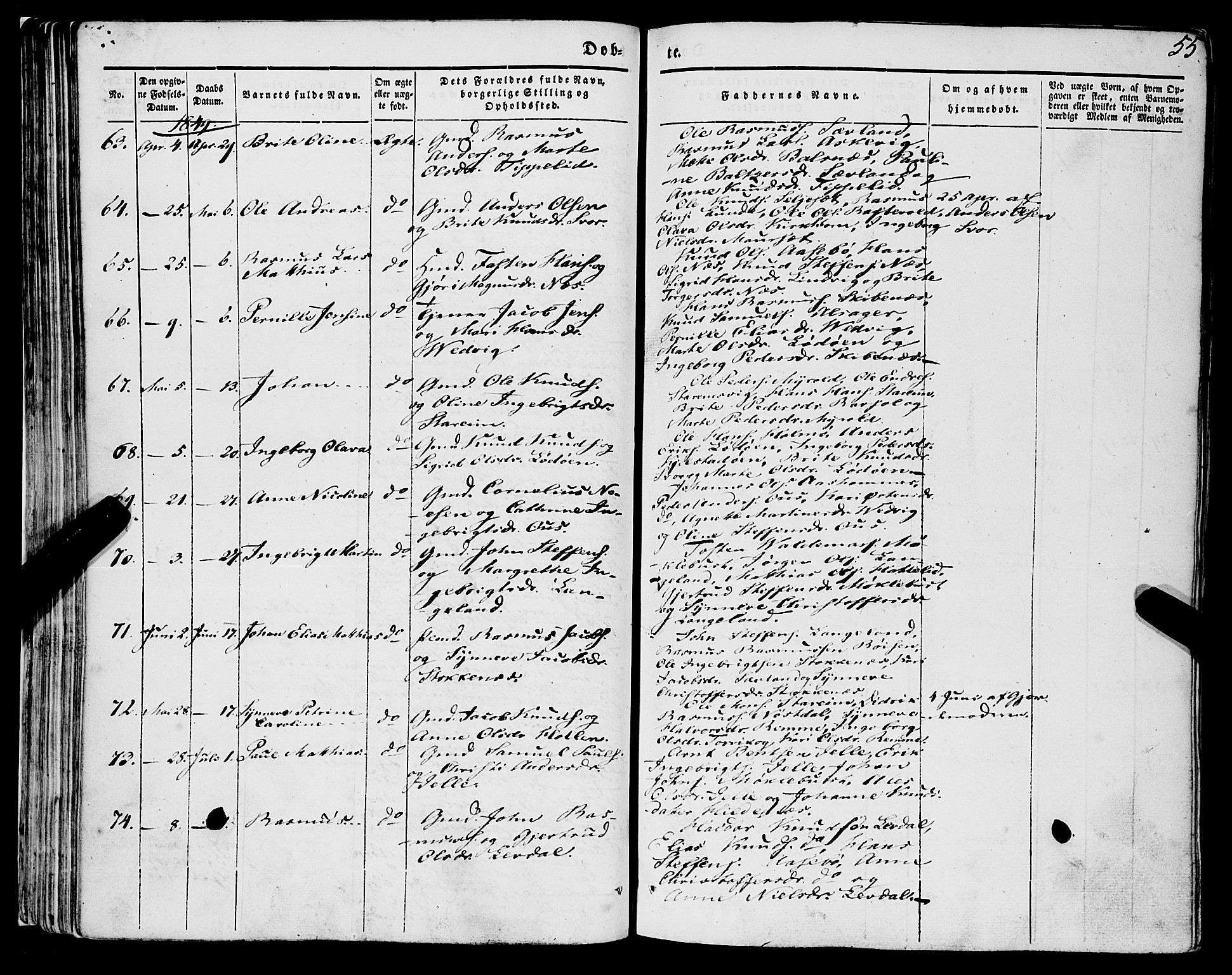 Eid sokneprestembete, AV/SAB-A-82301/H/Haa/Haaa/L0007: Ministerialbok nr. A 7, 1844-1858, s. 55