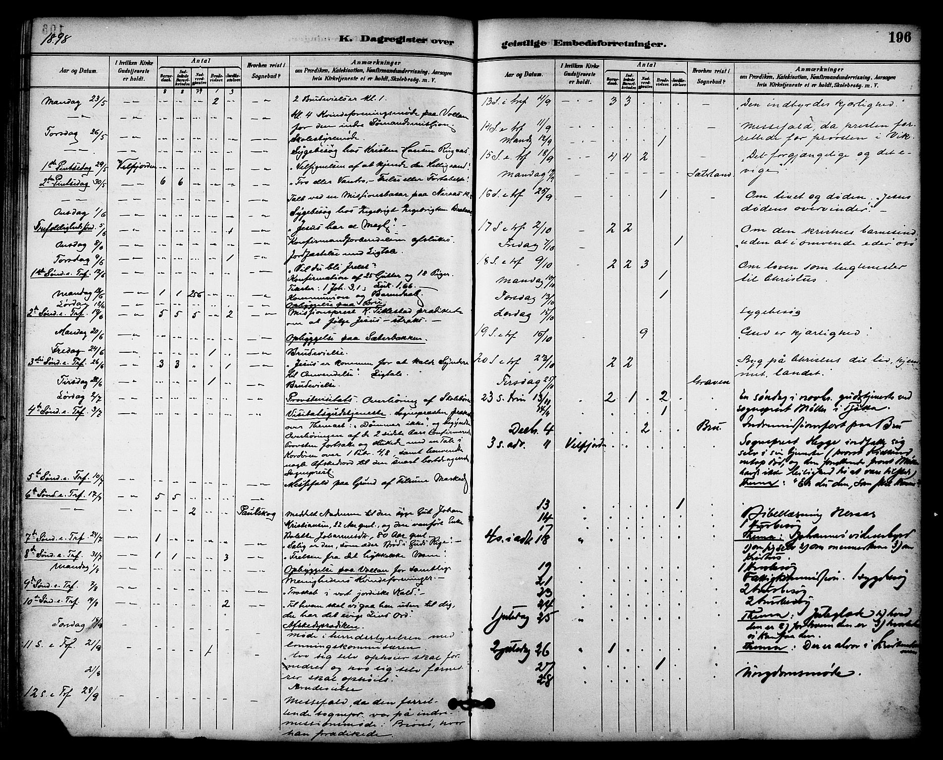 Ministerialprotokoller, klokkerbøker og fødselsregistre - Nordland, AV/SAT-A-1459/814/L0226: Ministerialbok nr. 814A07, 1886-1898, s. 196