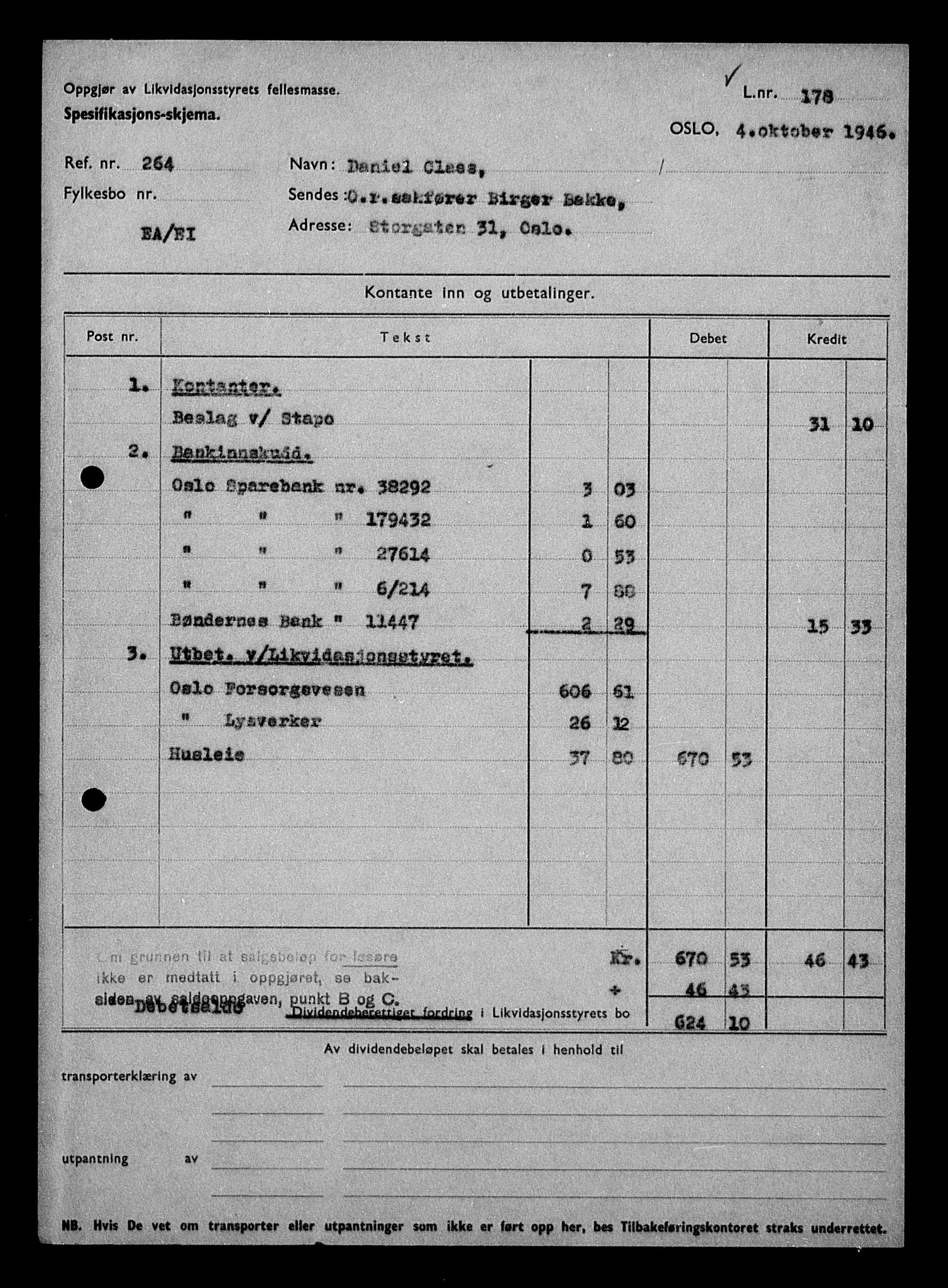 Justisdepartementet, Tilbakeføringskontoret for inndratte formuer, AV/RA-S-1564/H/Hc/Hcc/L0928: --, 1945-1947, s. 278