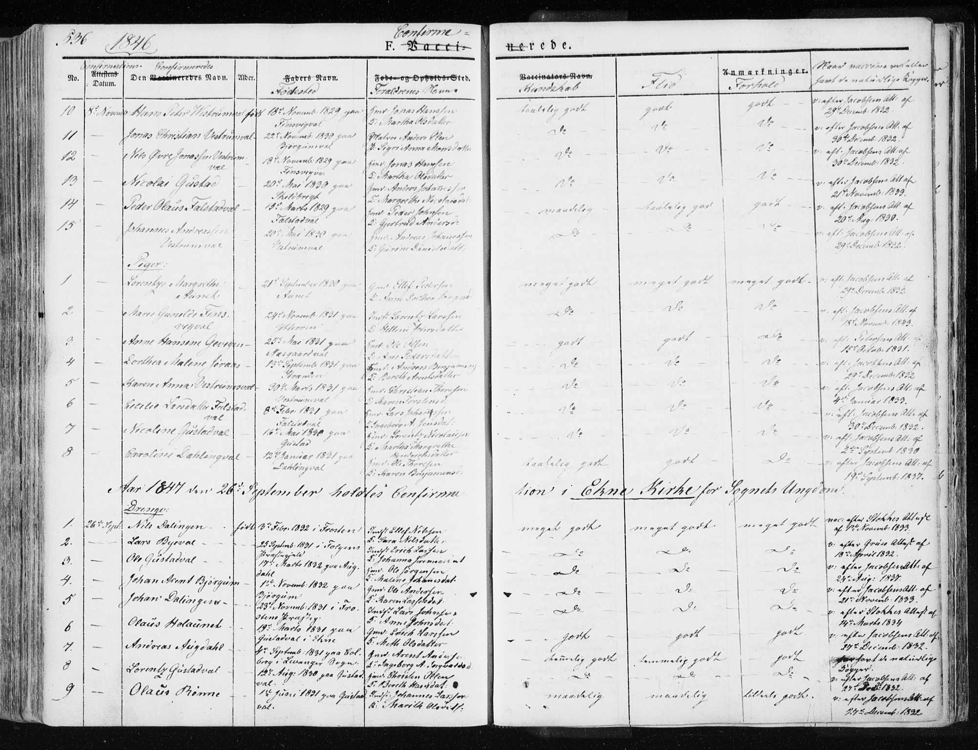 Ministerialprotokoller, klokkerbøker og fødselsregistre - Nord-Trøndelag, AV/SAT-A-1458/717/L0154: Ministerialbok nr. 717A06 /1, 1836-1849, s. 536