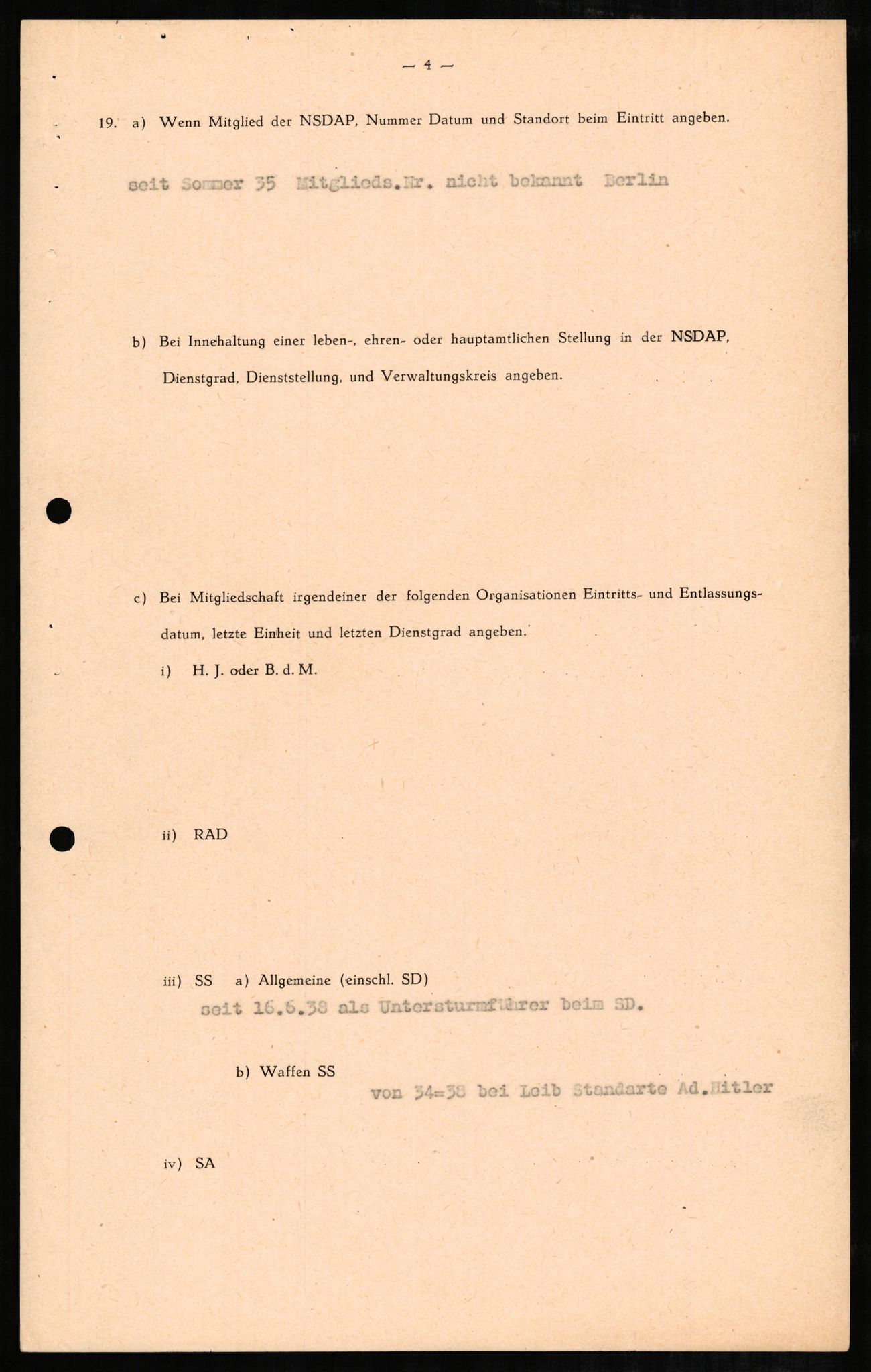 Forsvaret, Forsvarets overkommando II, RA/RAFA-3915/D/Db/L0003: CI Questionaires. Tyske okkupasjonsstyrker i Norge. Tyskere., 1945-1946, s. 138