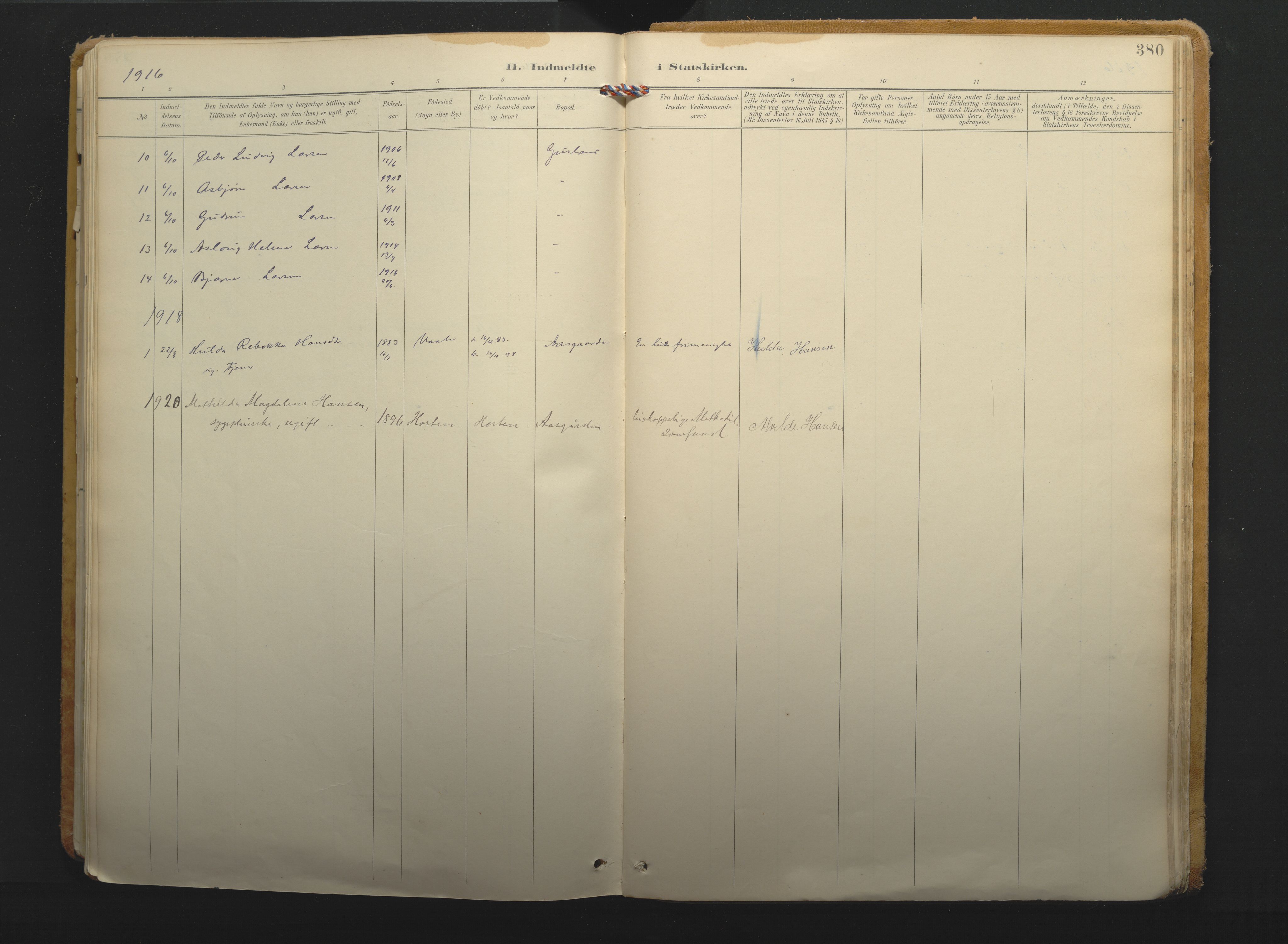 Borre kirkebøker, SAKO/A-338/F/Fa/L0011: Ministerialbok nr. I 11, 1897-1921, s. 380