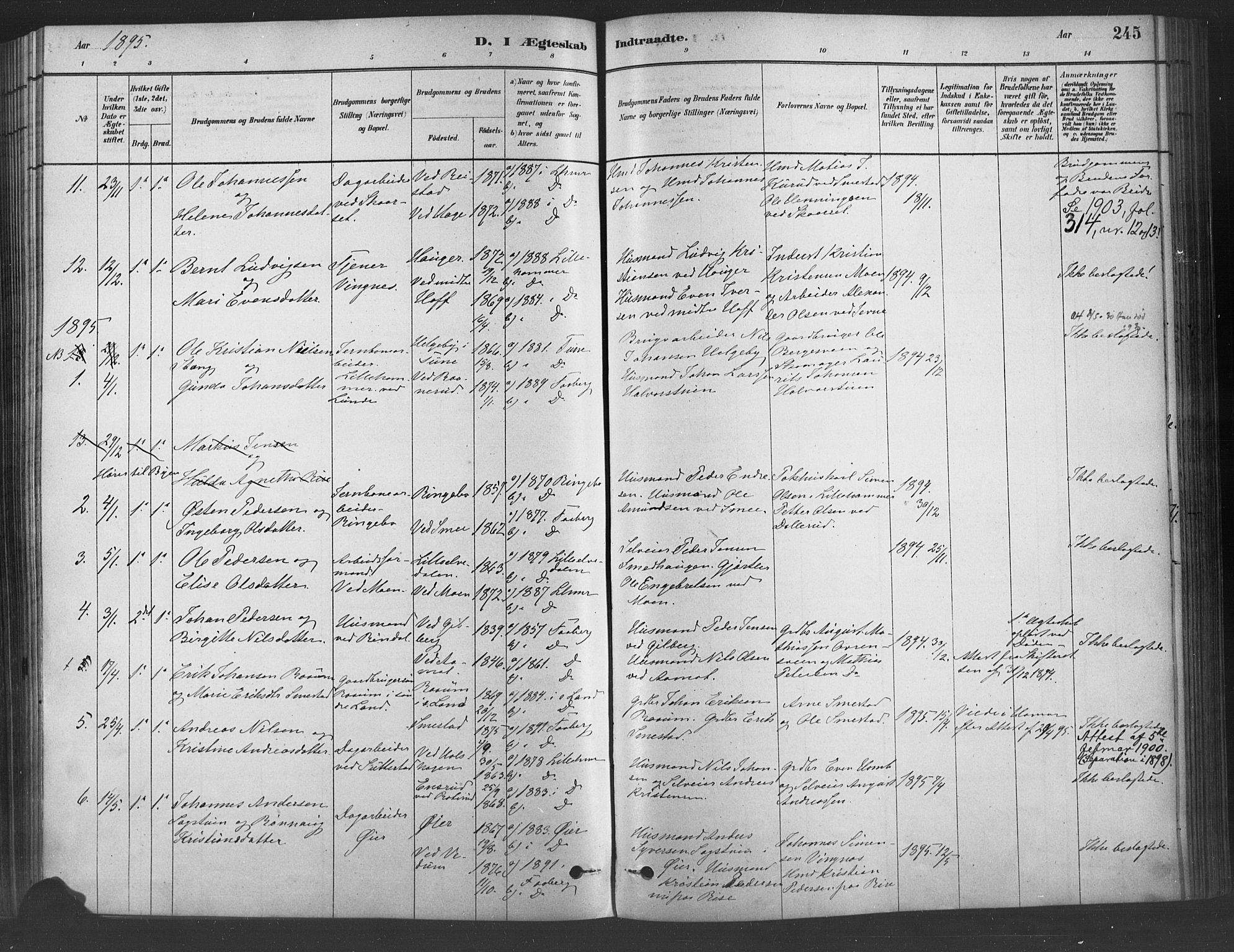 Fåberg prestekontor, AV/SAH-PREST-086/H/Ha/Haa/L0009: Ministerialbok nr. 9, 1879-1898, s. 245
