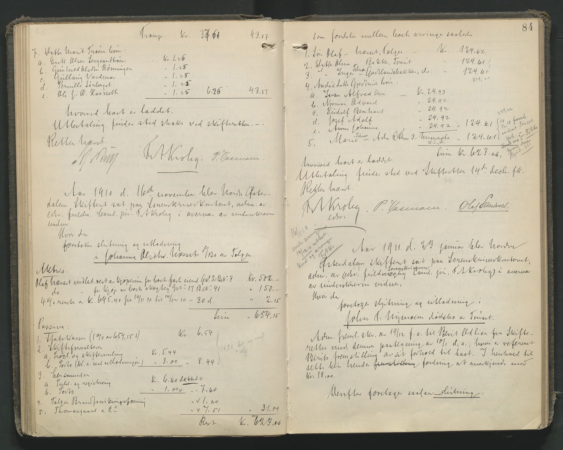 Nord-Østerdal tingrett, SAH/TING-020/J/Jd/L0006: Skifteutlodningsprotokoll, 1907-1920, s. 84