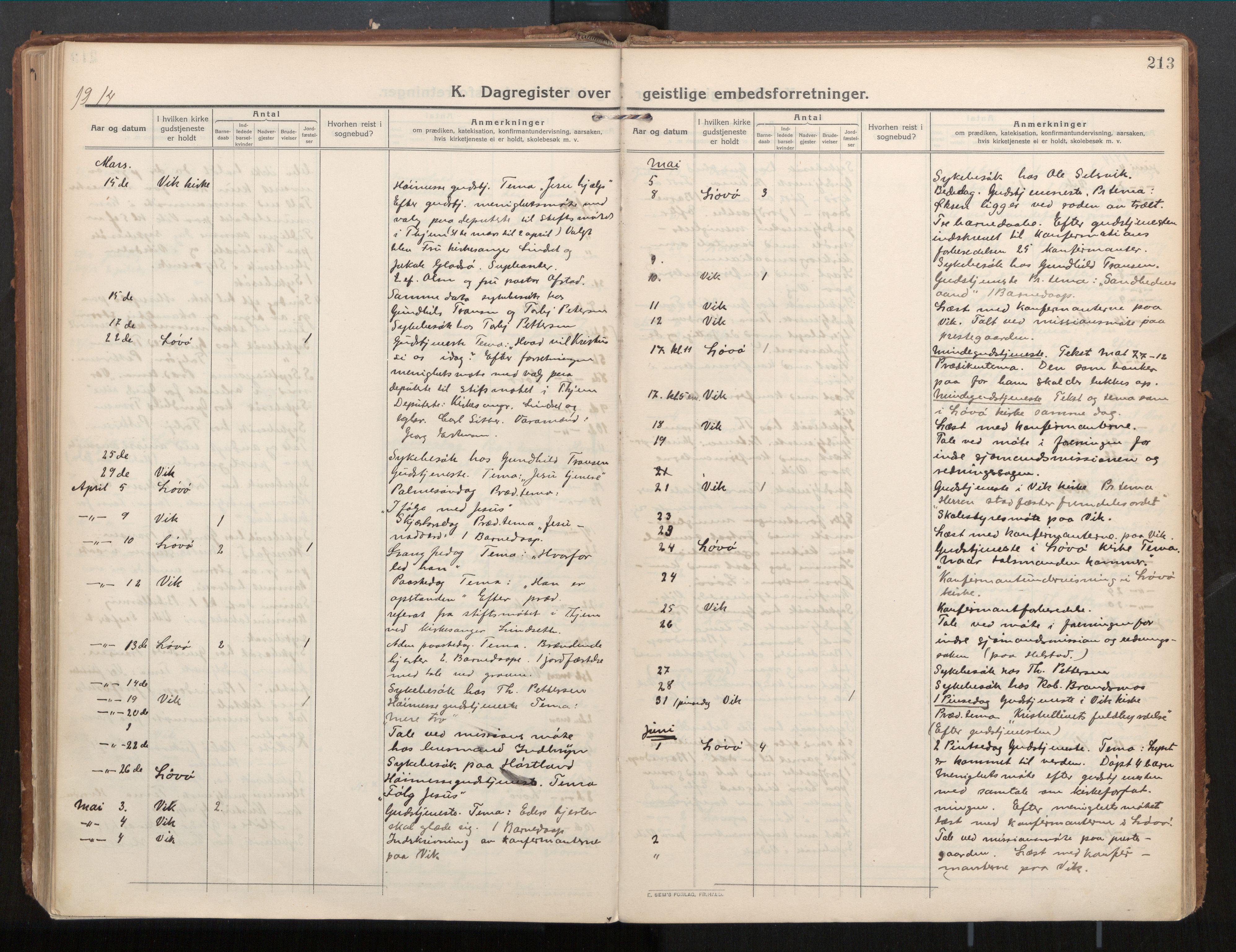 Ministerialprotokoller, klokkerbøker og fødselsregistre - Nord-Trøndelag, AV/SAT-A-1458/771/L0598: Ministerialbok nr. 771A05, 1911-1937, s. 213