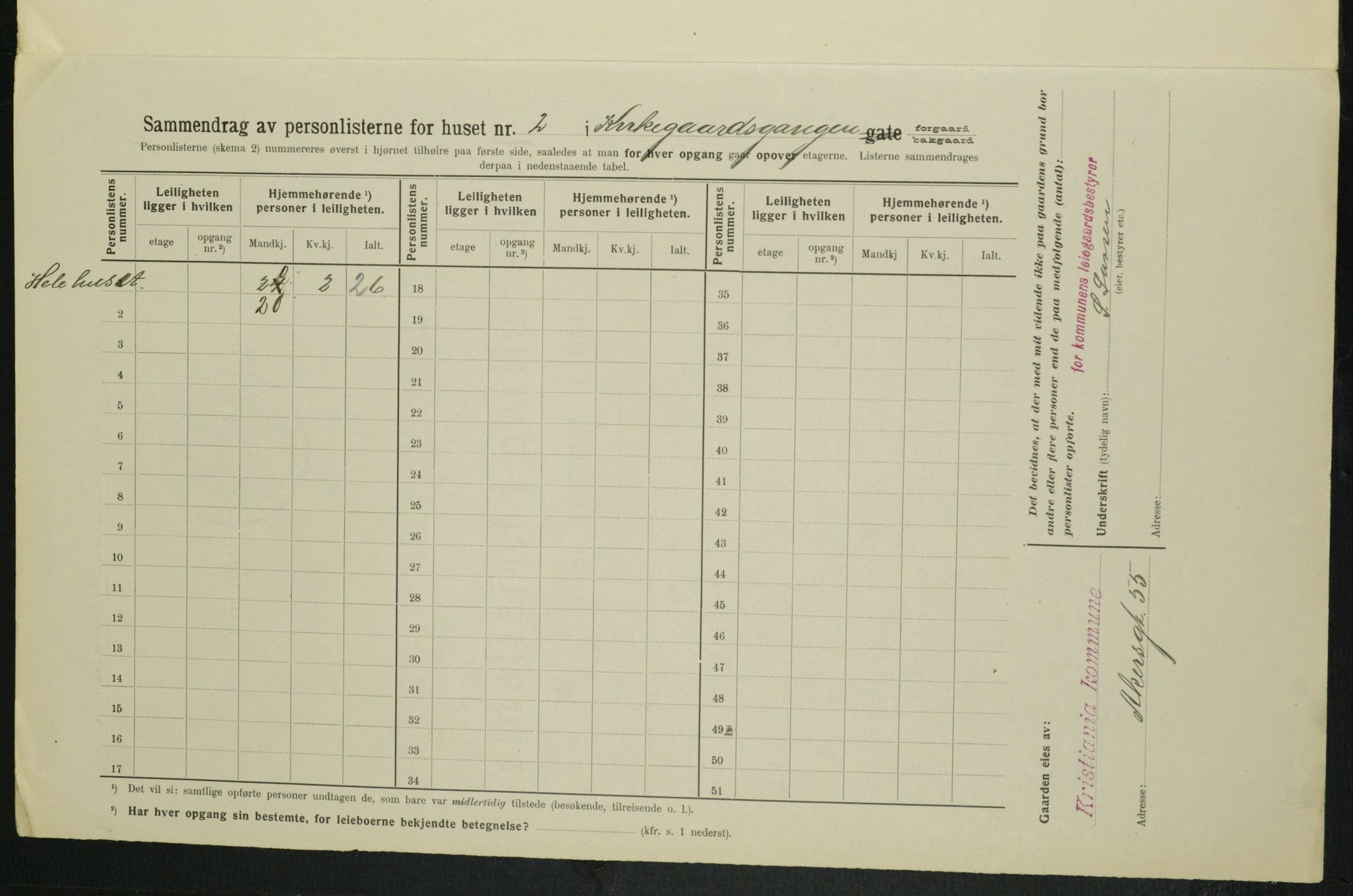 OBA, Kommunal folketelling 1.2.1914 for Kristiania, 1914, s. 49956