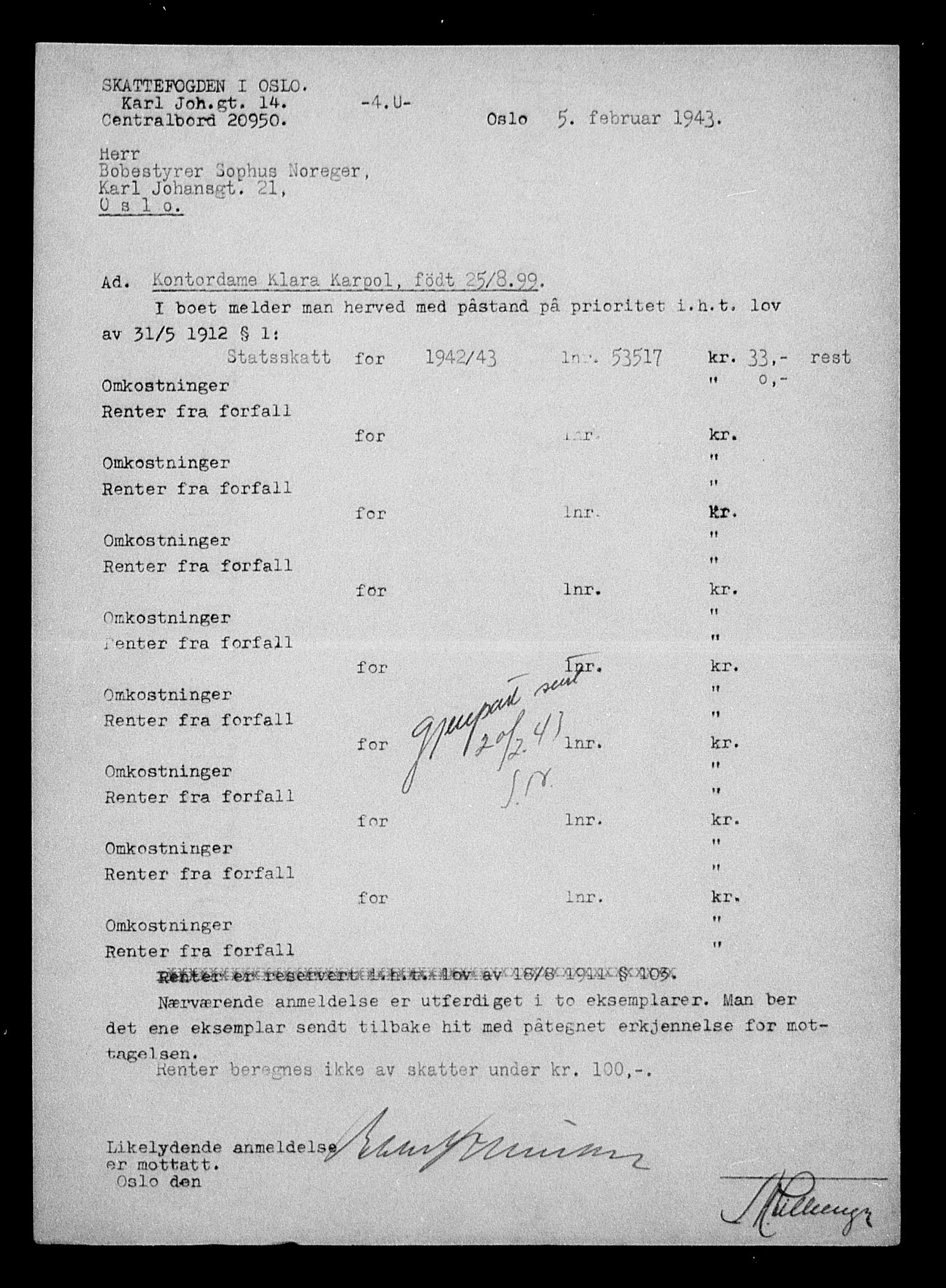 Justisdepartementet, Tilbakeføringskontoret for inndratte formuer, AV/RA-S-1564/H/Hc/Hcc/L0949: --, 1945-1947, s. 430