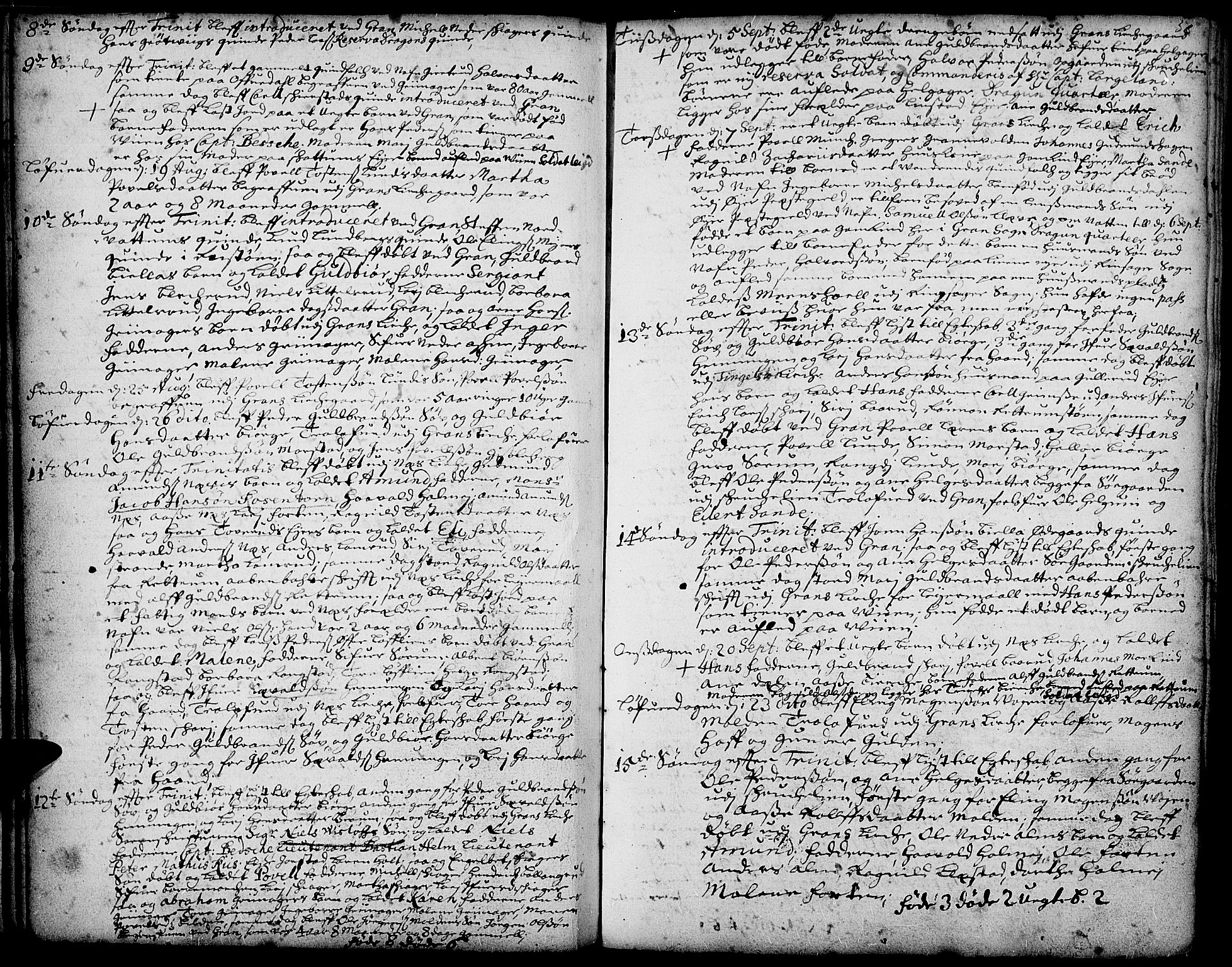 Gran prestekontor, AV/SAH-PREST-112/H/Ha/Haa/L0001: Ministerialbok nr. 1, 1707-1731, s. 53