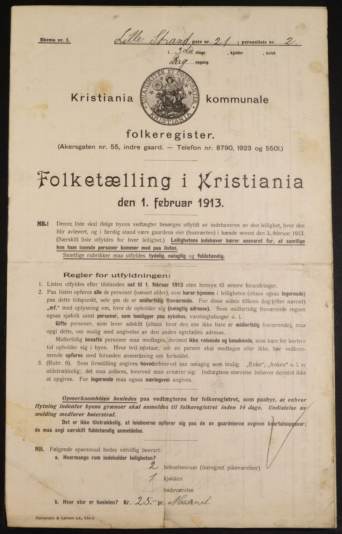 OBA, Kommunal folketelling 1.2.1913 for Kristiania, 1913, s. 57383