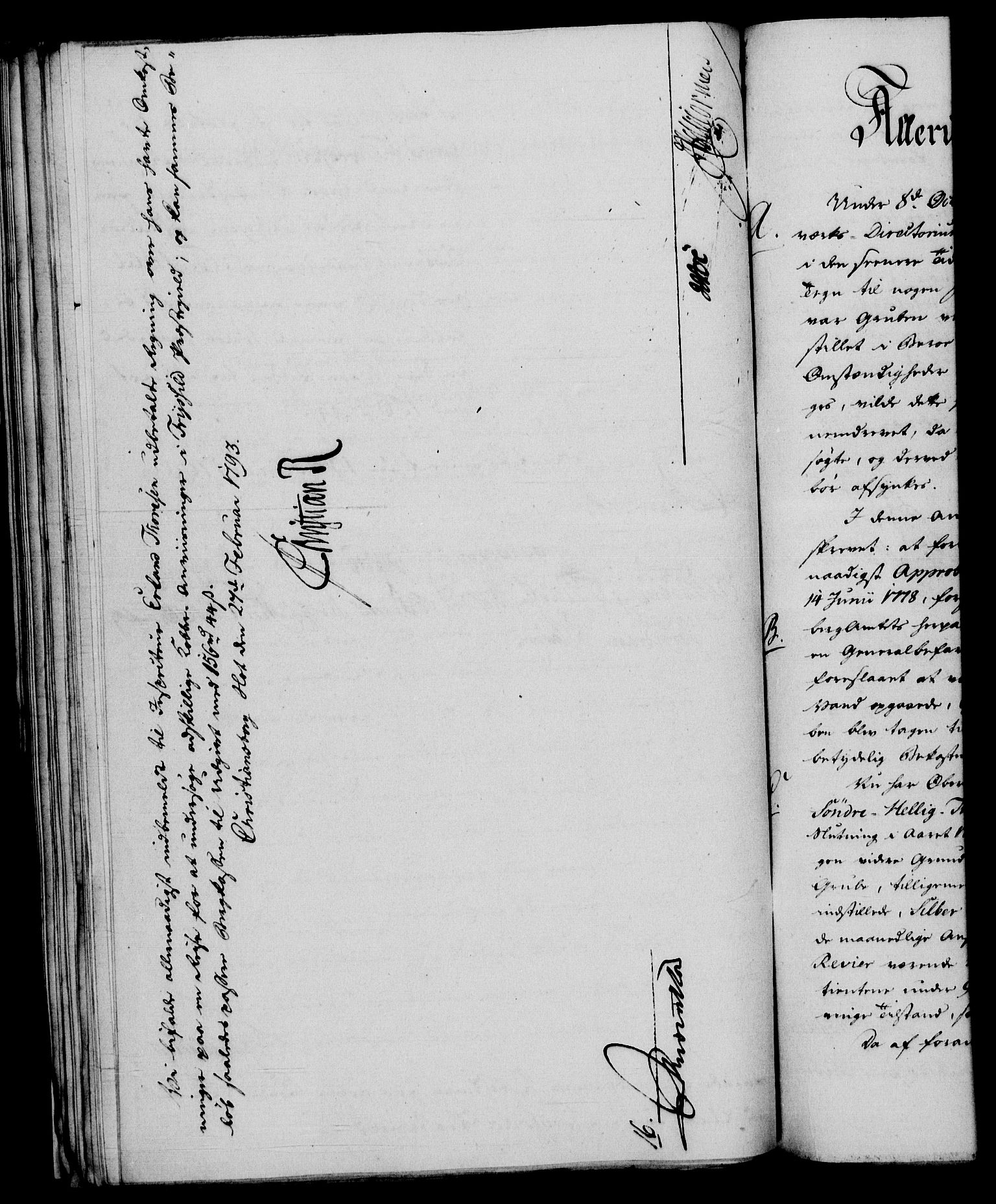 Rentekammeret, Renteskriverkontorene, AV/RA-EA-3115/M/Mf/Mfb/L0002: Relasjons- og resolusjonsprotokoll med register (merket RK 54.8), 1793-1795